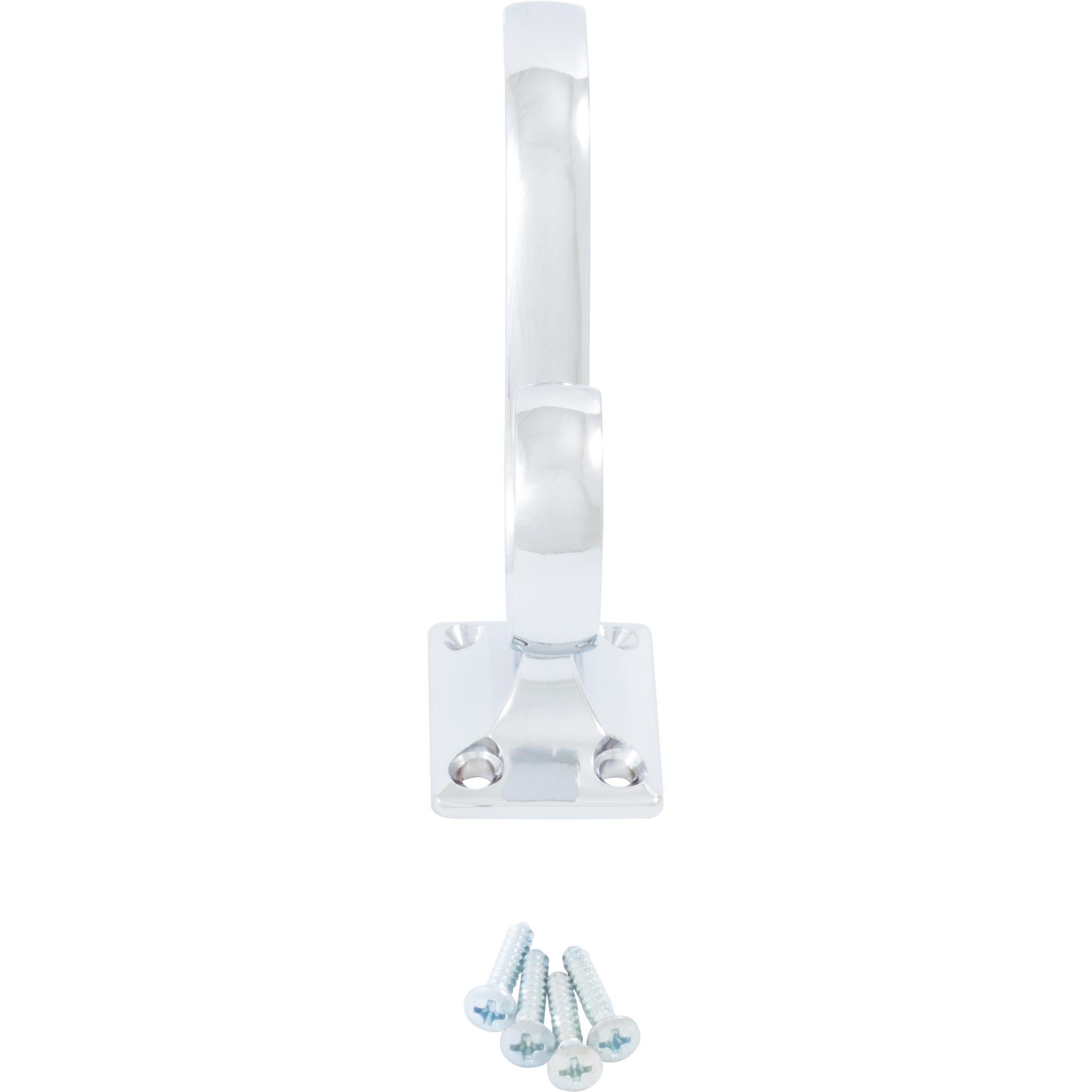 Stone Harbor Hardware Heavy-Duty Coat & Hat Hook, 3-7/16" High, 2-15/16" Projection, Polished Chrome