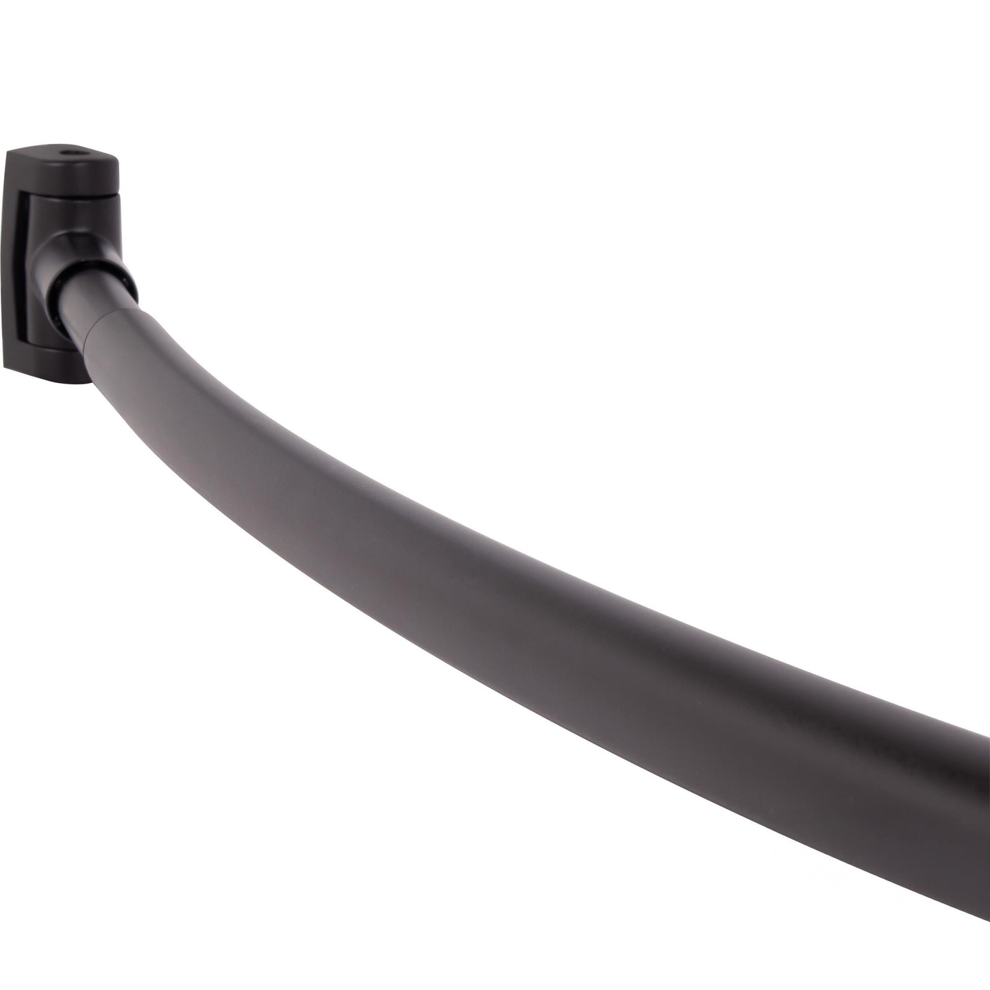 Stone Harbor Hardware Standard Adjustable Curved Shower Rod, 45" to 72", Matte Black