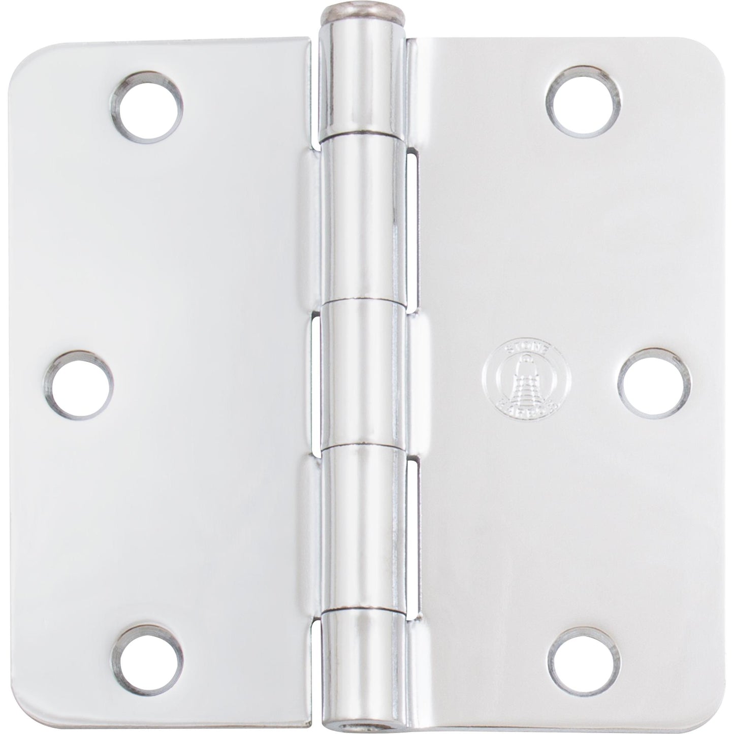 Stone Harbor Hardware Standard Hinge, 3-1/2 Inches, 1/4" Radius Corner, Bulk Pack (100 Each), Polished Chrome
