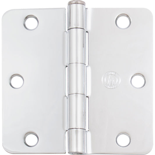 Stone Harbor Hardware Standard Hinge, 3-1/2 Inches, 1/4" Radius Corner, Bulk Pack (100 Each), Polished Chrome