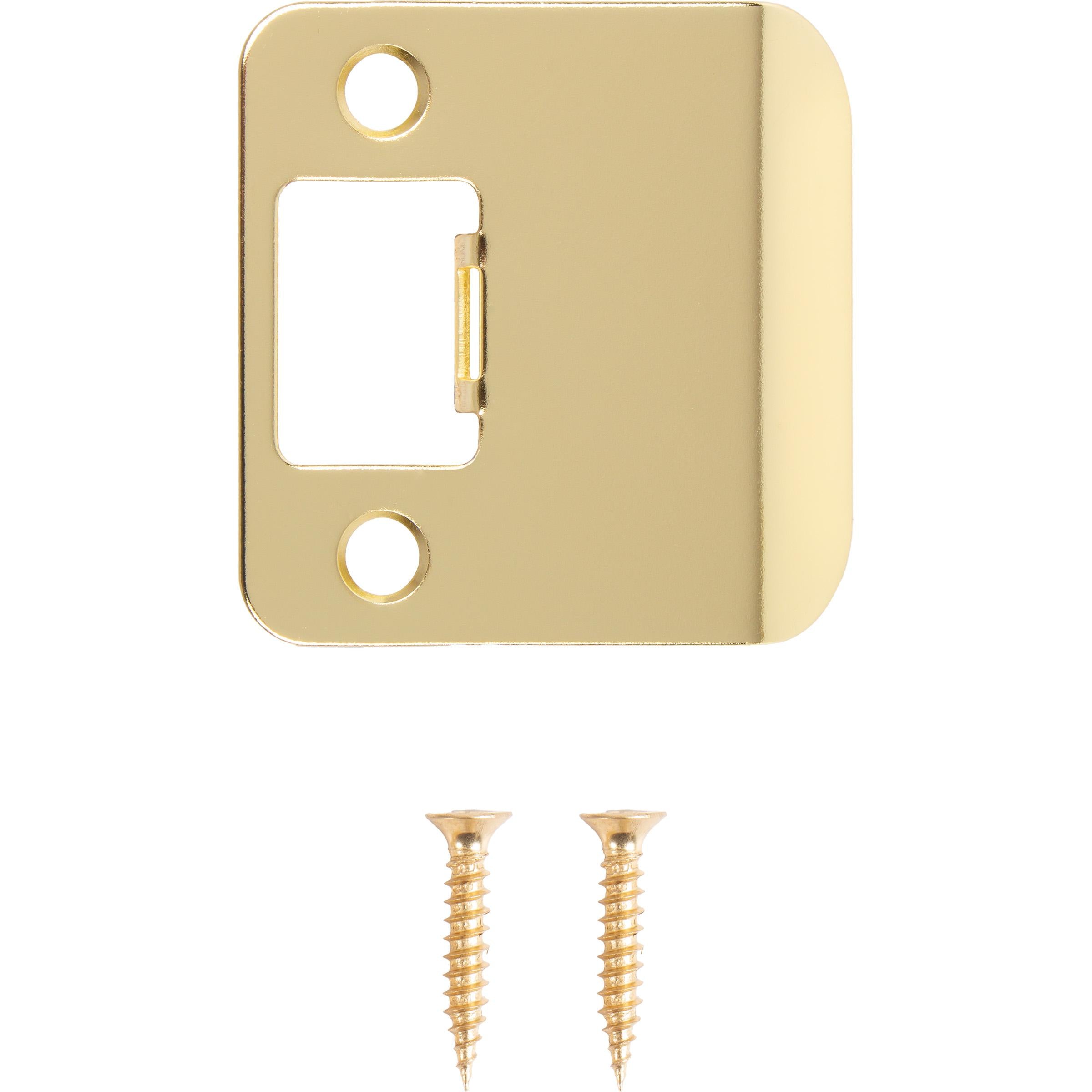 Stone Harbor Hardware Round Corner Extended Lip Strike, 2-1/4" x 1-3/4", (2-1/4" Overall Length), Polished Brass