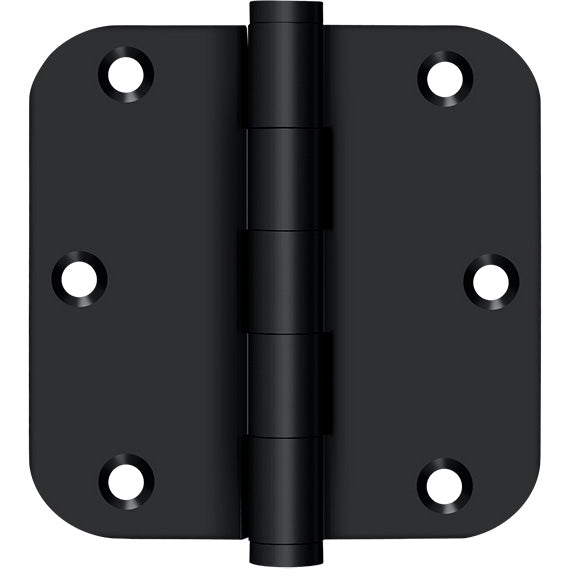 3.5" x 5/8R Solid Brass Hinge 2/pk - Matte Black