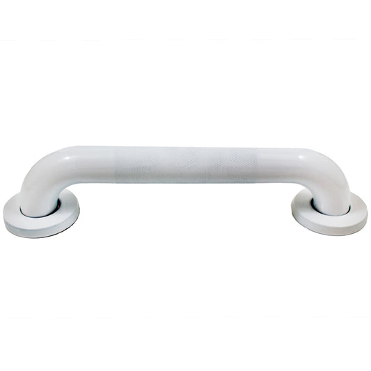 Stone Harbor Hardware Knurled Grab Bar, 18 Inches, 1-1/2" Diameter, 1-1/2" Wall Clearance, Concealed Screws, White