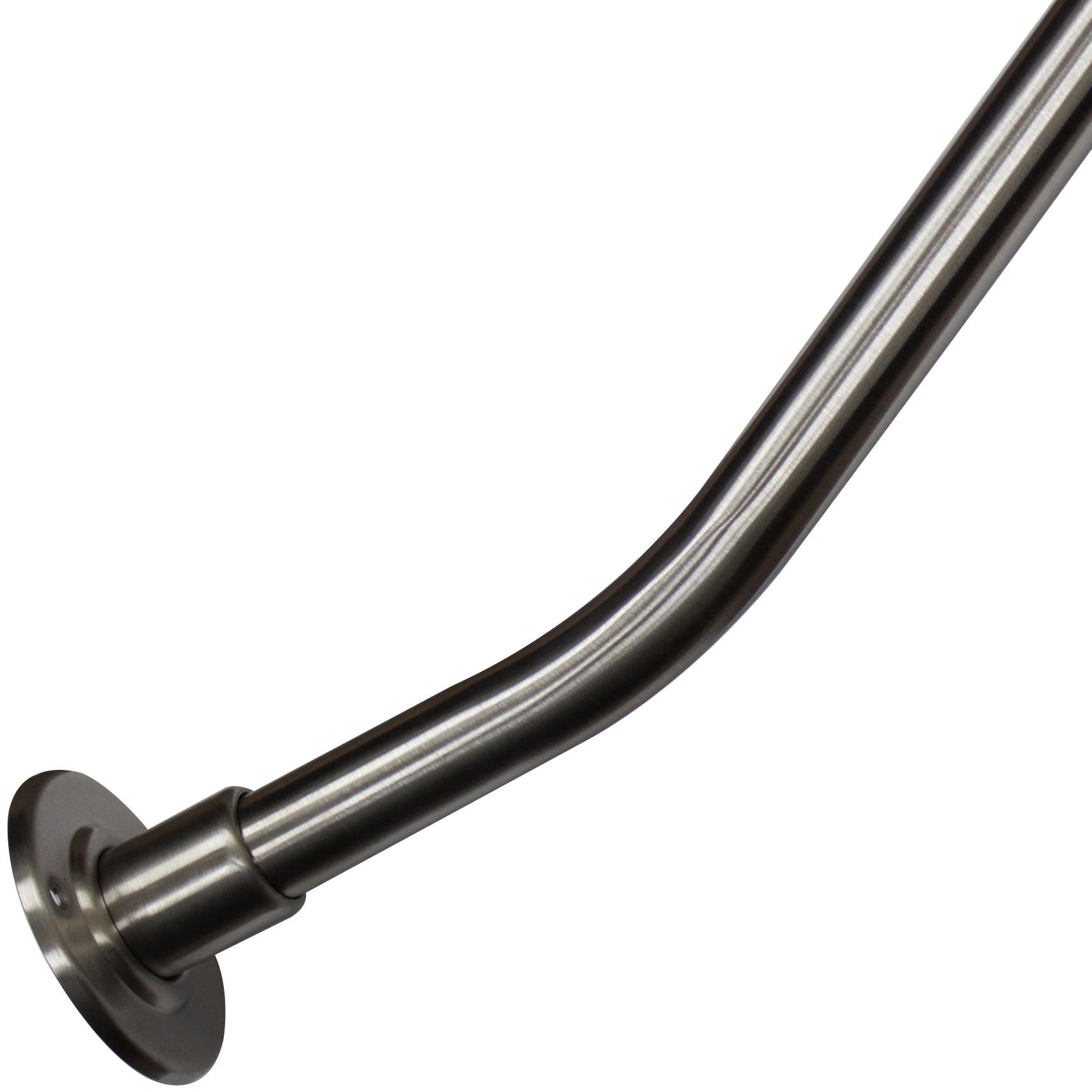Stone Harbor Hardware Curved Shower Rod, 5 Feet, 3" Diameter Rose, Exposed Screws, Satin Stainless Steel