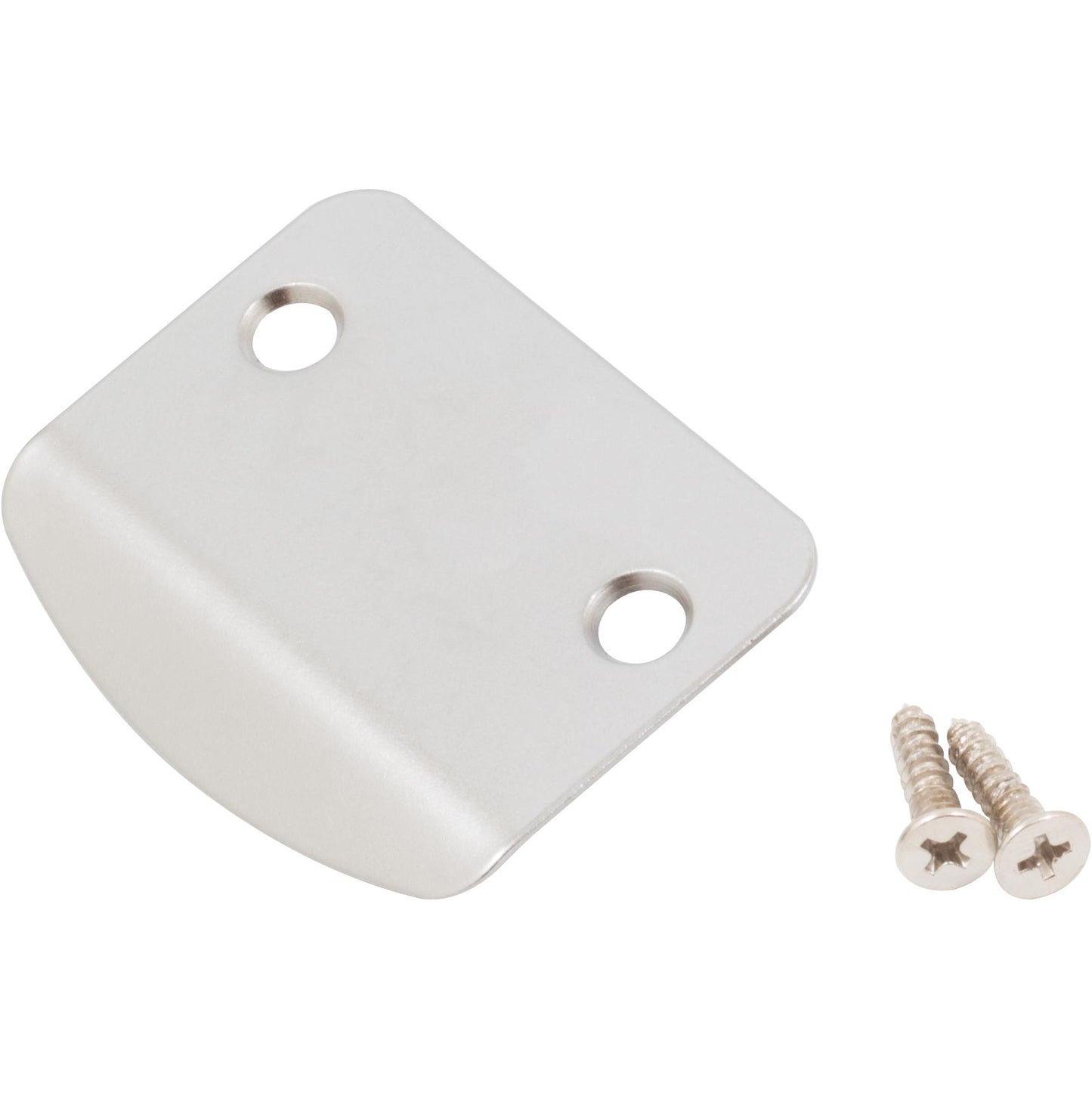 Stone Harbor Hardware Full Lip Round Corner Blank Strike Plate, 2-1/4 Inches, 1-5/8" Center-to-Center, Satin Nickel