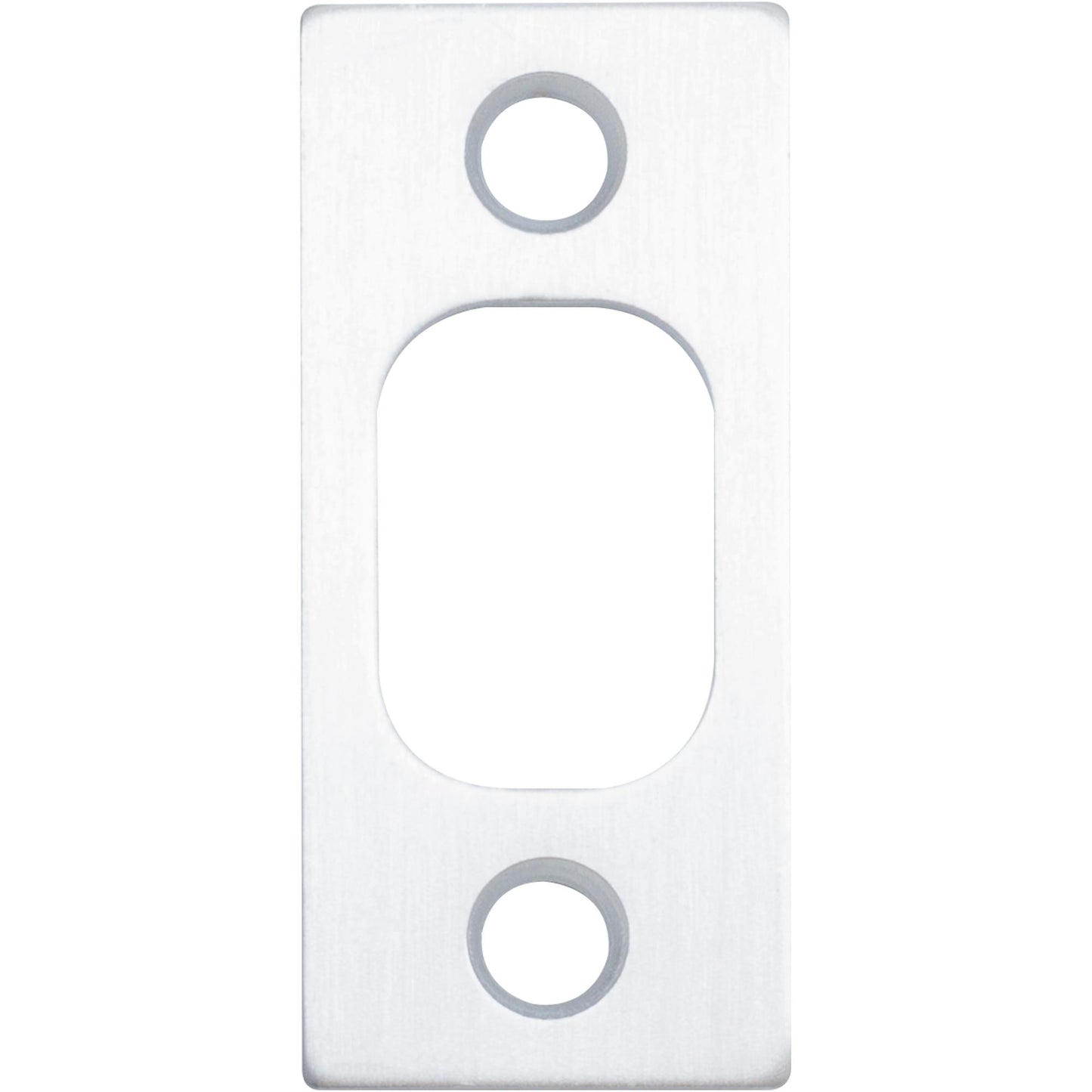 Stone Harbor Hardware Square Corner Deadbolt Strike Plate, 1" x 2-1/4", 1-5/8" Center-to-Center, Satin Chrome