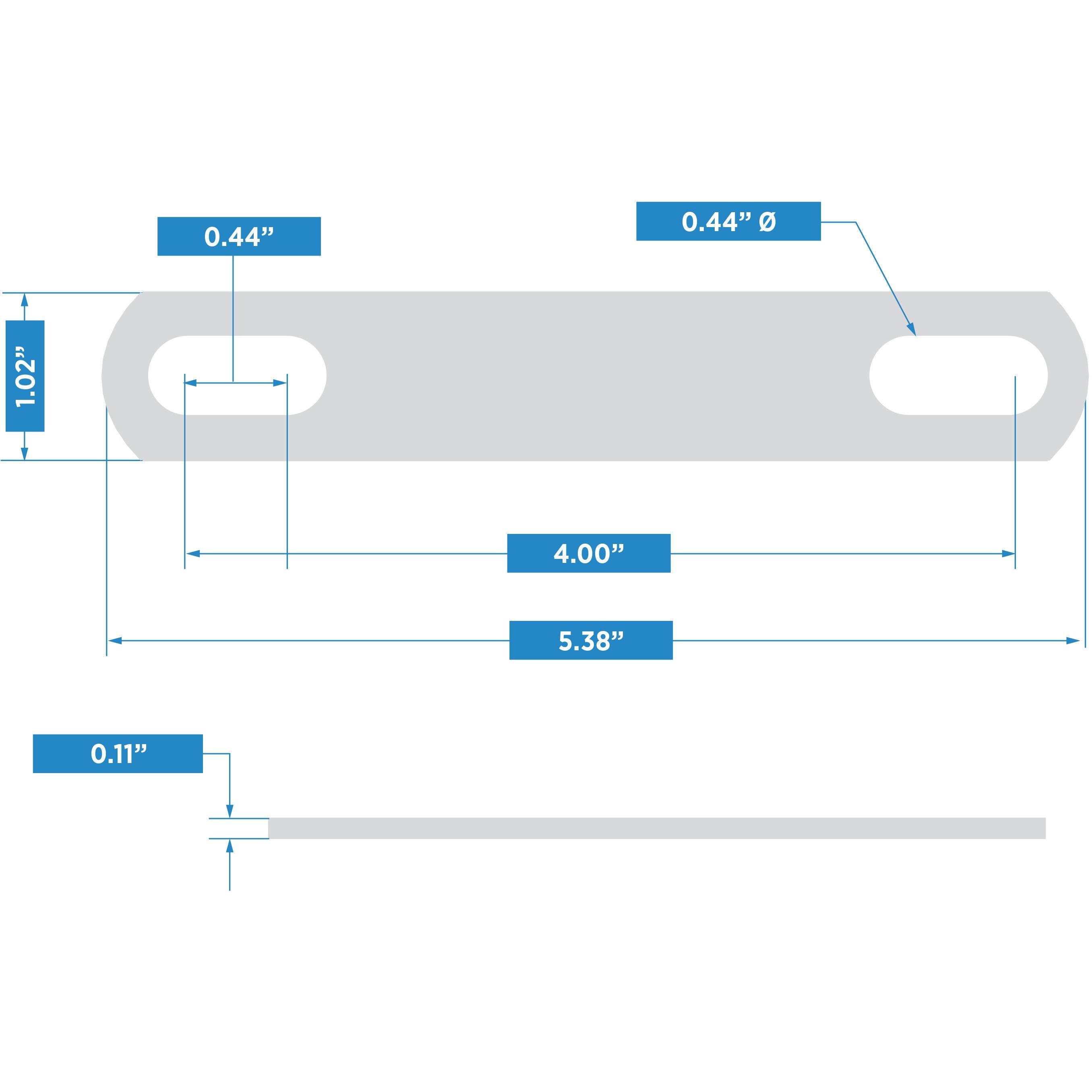 2191BC 3/8" x 4" U-Bolt Plate - Zinc Plated