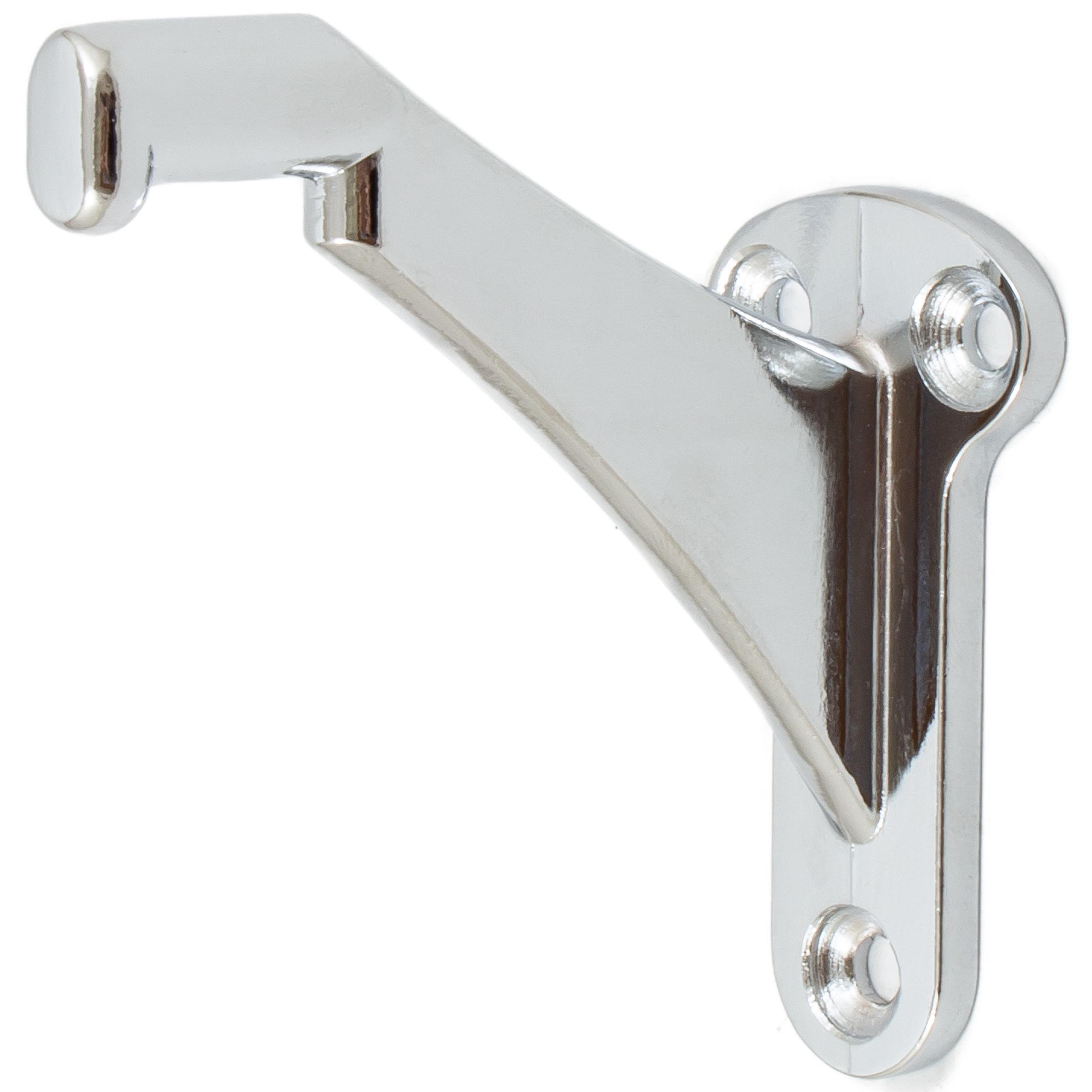 Stone Harbor Hardware Heavy-Duty Aluminum Handrail Brackets, Polished Chrome