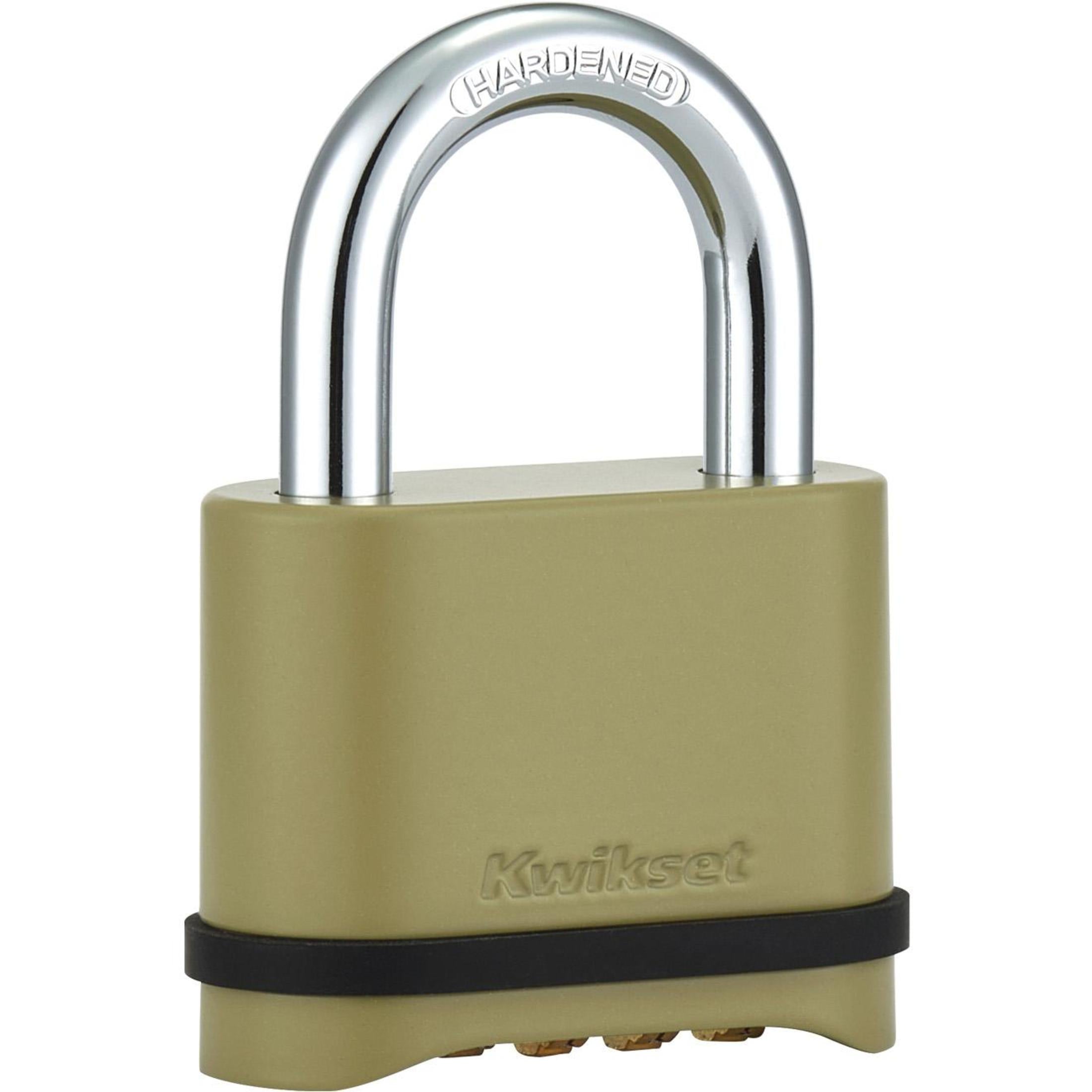 Kwikset 2" Zinc Combination Padlock with 1" Shackle, Gold