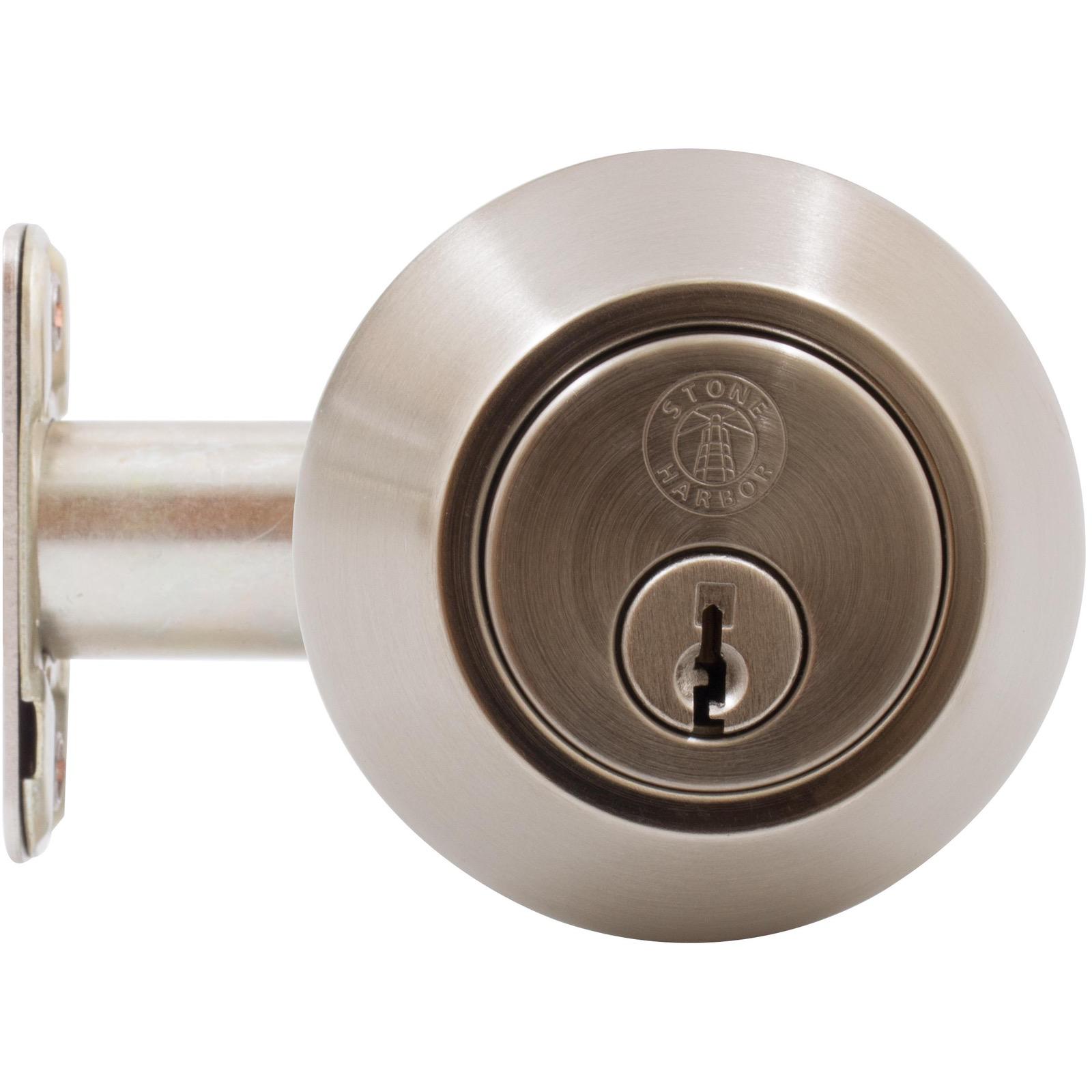 Stone Harbor Hardware Grade 3 Deadbolt, Single Cylinder, SC Keyway, Satin Nickel