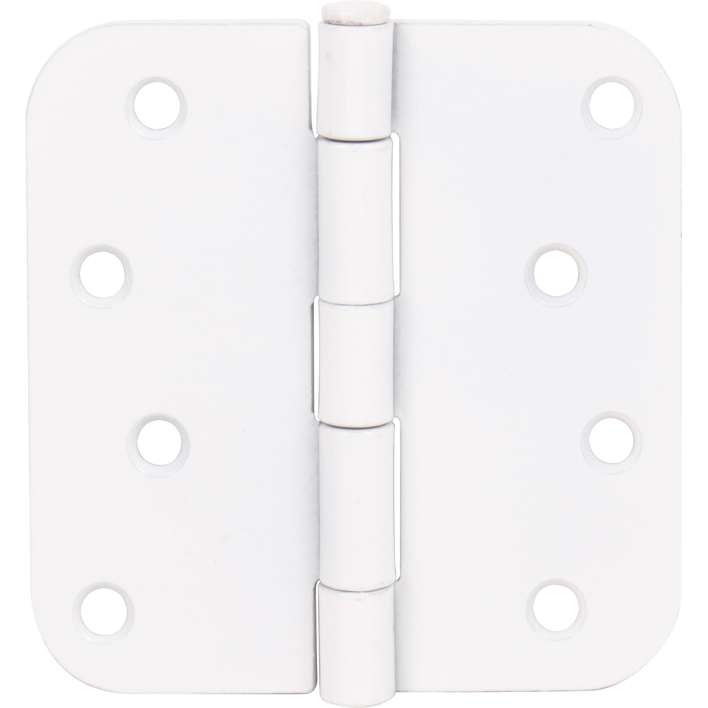 Stone Harbor Hardware 4" Door Hinges, 5/8" Radius Corner, White, 2-Pack