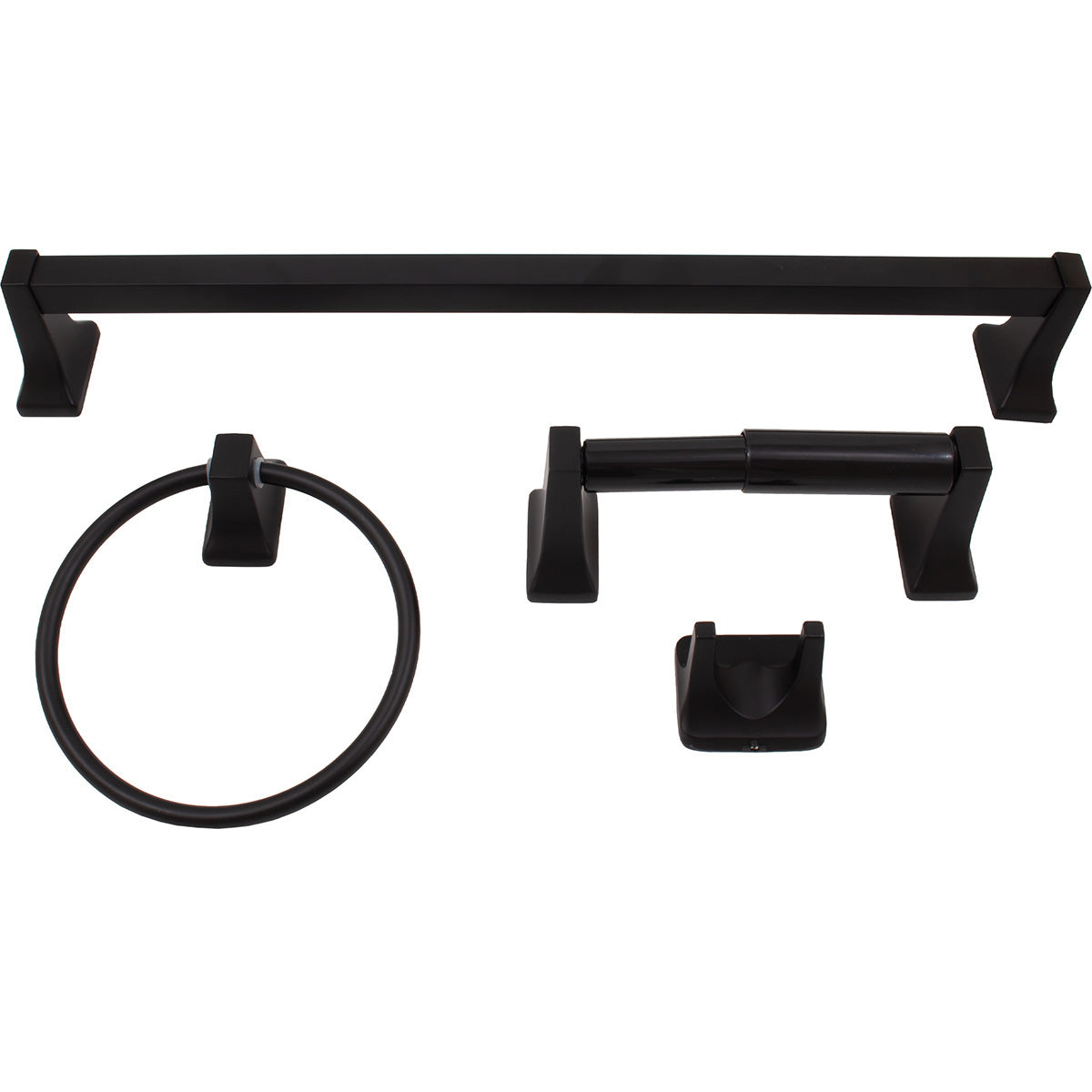 Stone Harbor Hardware Lakewood Bathroom Set, 4-Piece, Matte Black