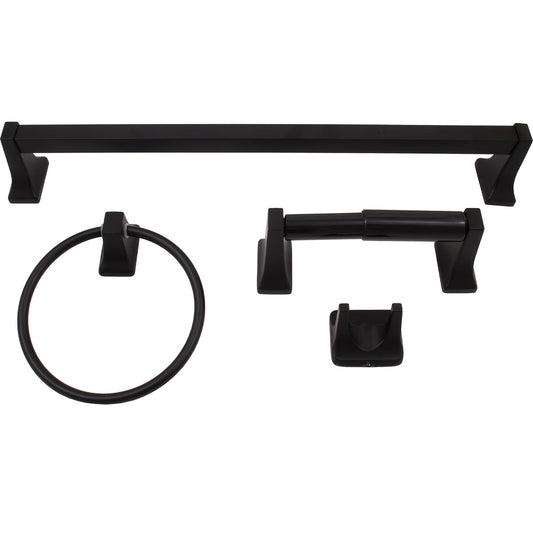 Stone Harbor Hardware Lakewood Bathroom Set, 4-Piece, Matte Black