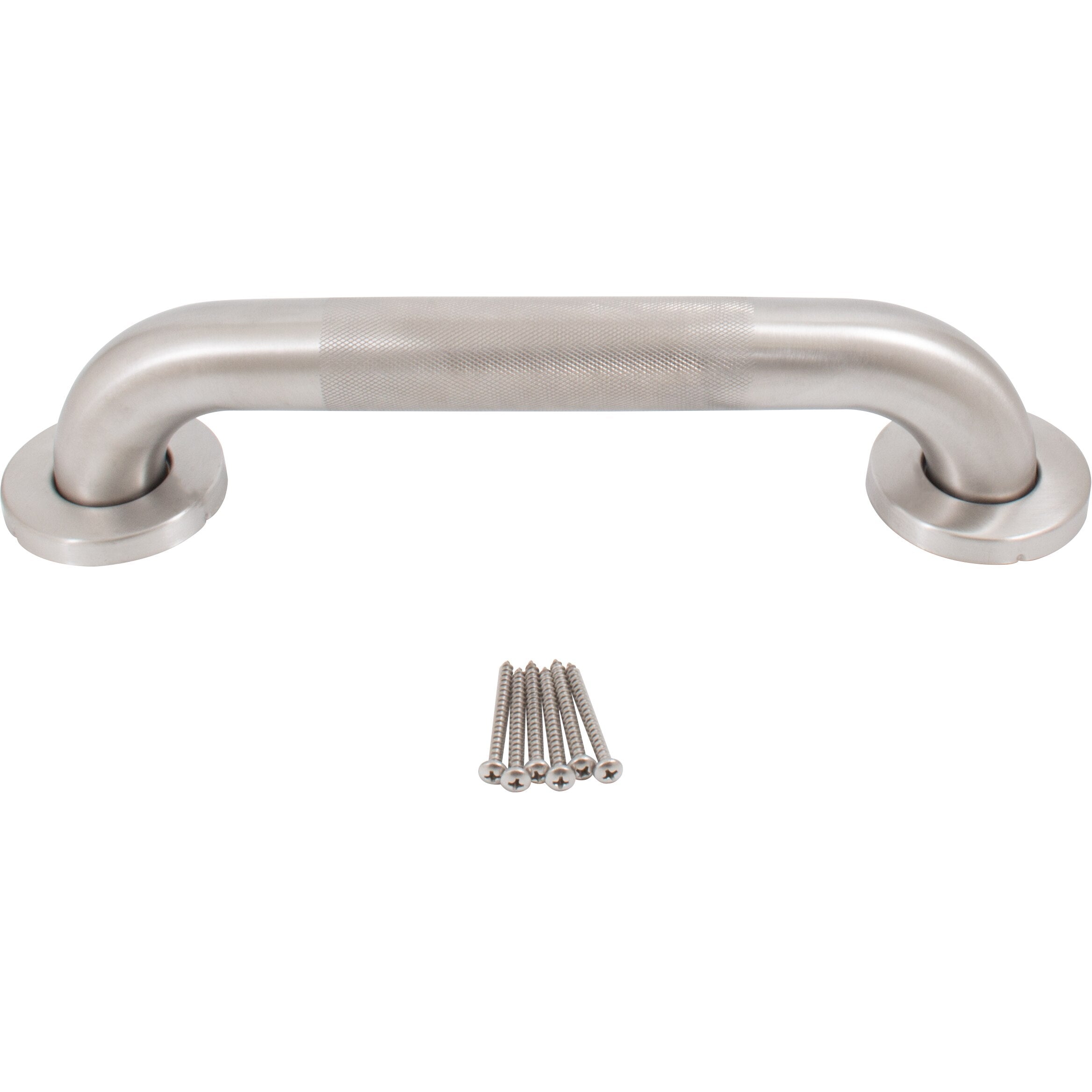 Stone Harbor Hardware Knurled Grab Bar, 12 Inches, 1-1/2" Diameter, 1-1/2" Wall Clearance, Concealed Screws, Satin Stainless Steel