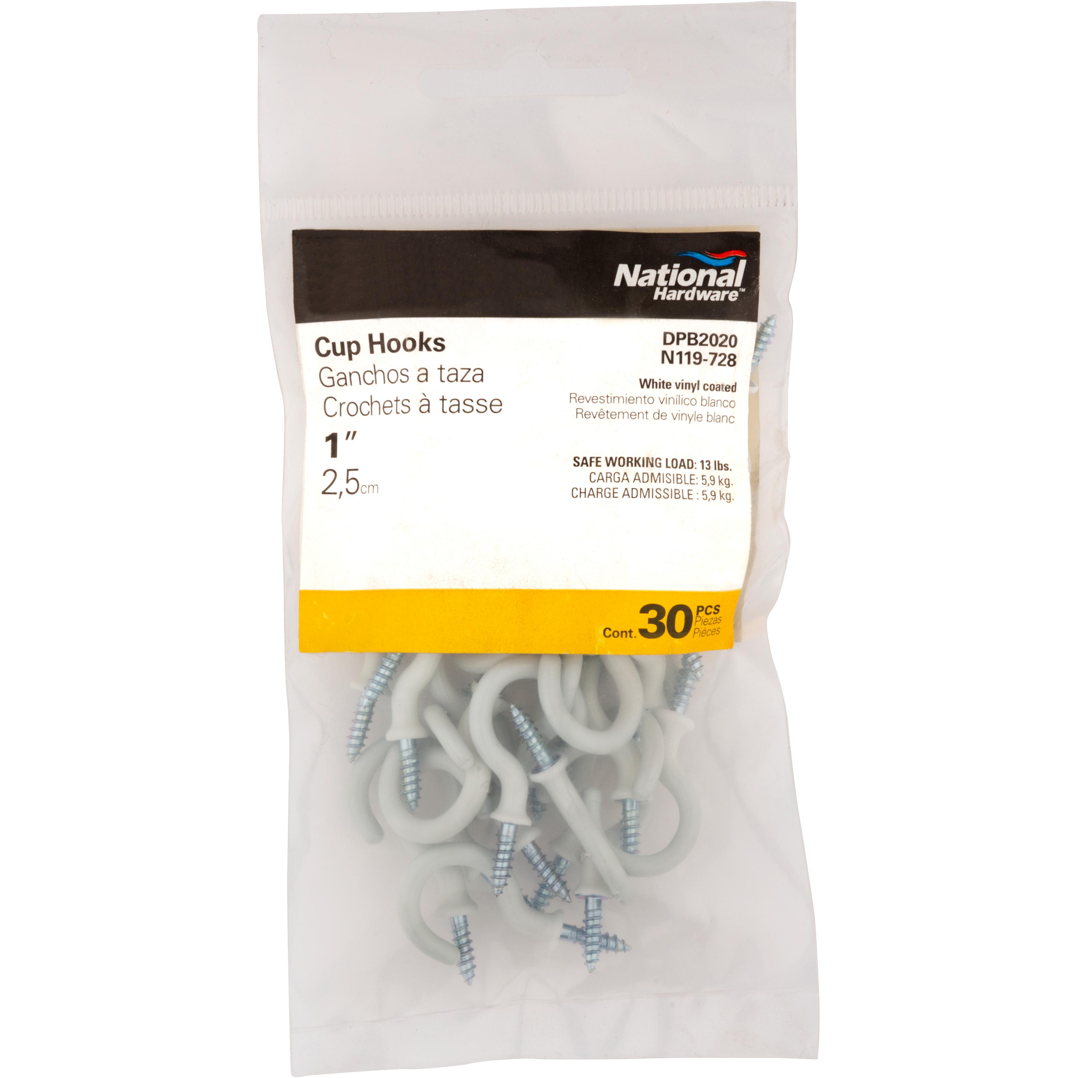 DPB2020 1" Cup Hook 30/pk - White