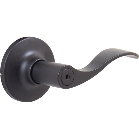 Stone Harbor Hardware Beaverton Door Lever, Privacy (Hall/Closet) Latch, Matte Black