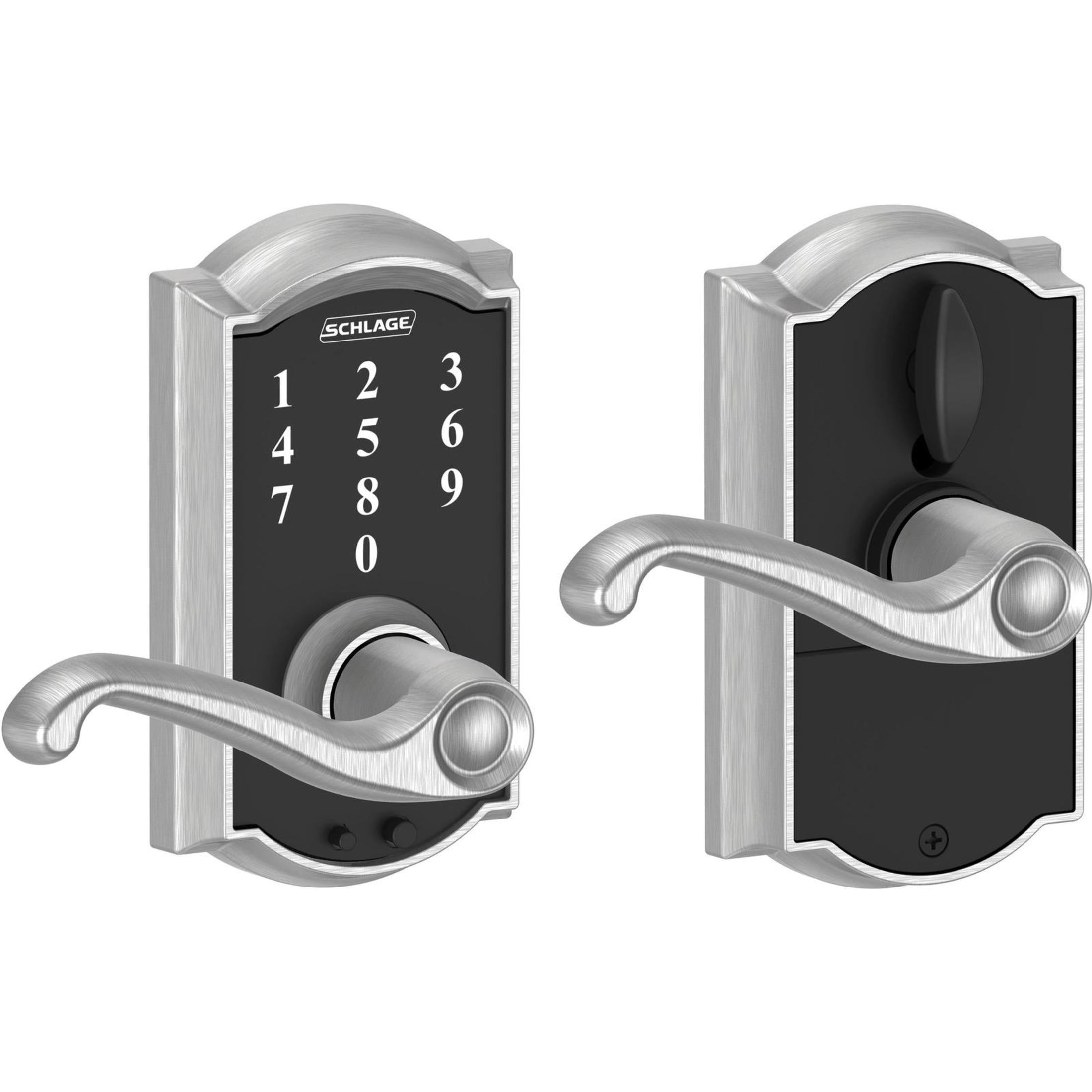 FE695CAM626FLA 16-086 10-027 Flair / Camelot Touch Keyless Lever - Satin Chrome