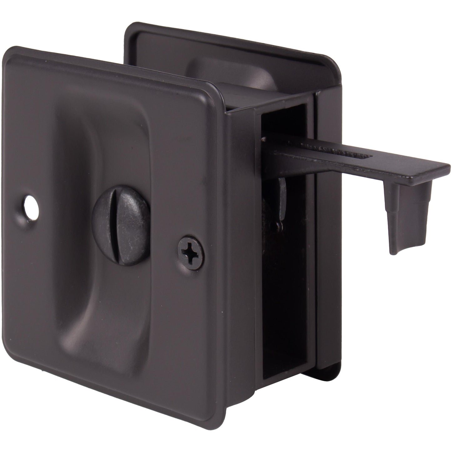 Stone Harbor Hardware Square Pocket Door Lock, Privacy Function, Oil-Rubbed Bronze
