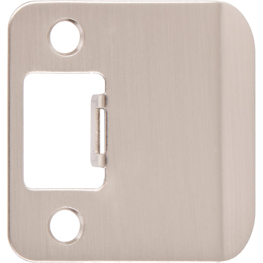 Stone Harbor Hardware Round Corner Extended Lip Strike, 2-1/4" x 1-3/4", (2-1/4" Overall Length), Satin Nickel