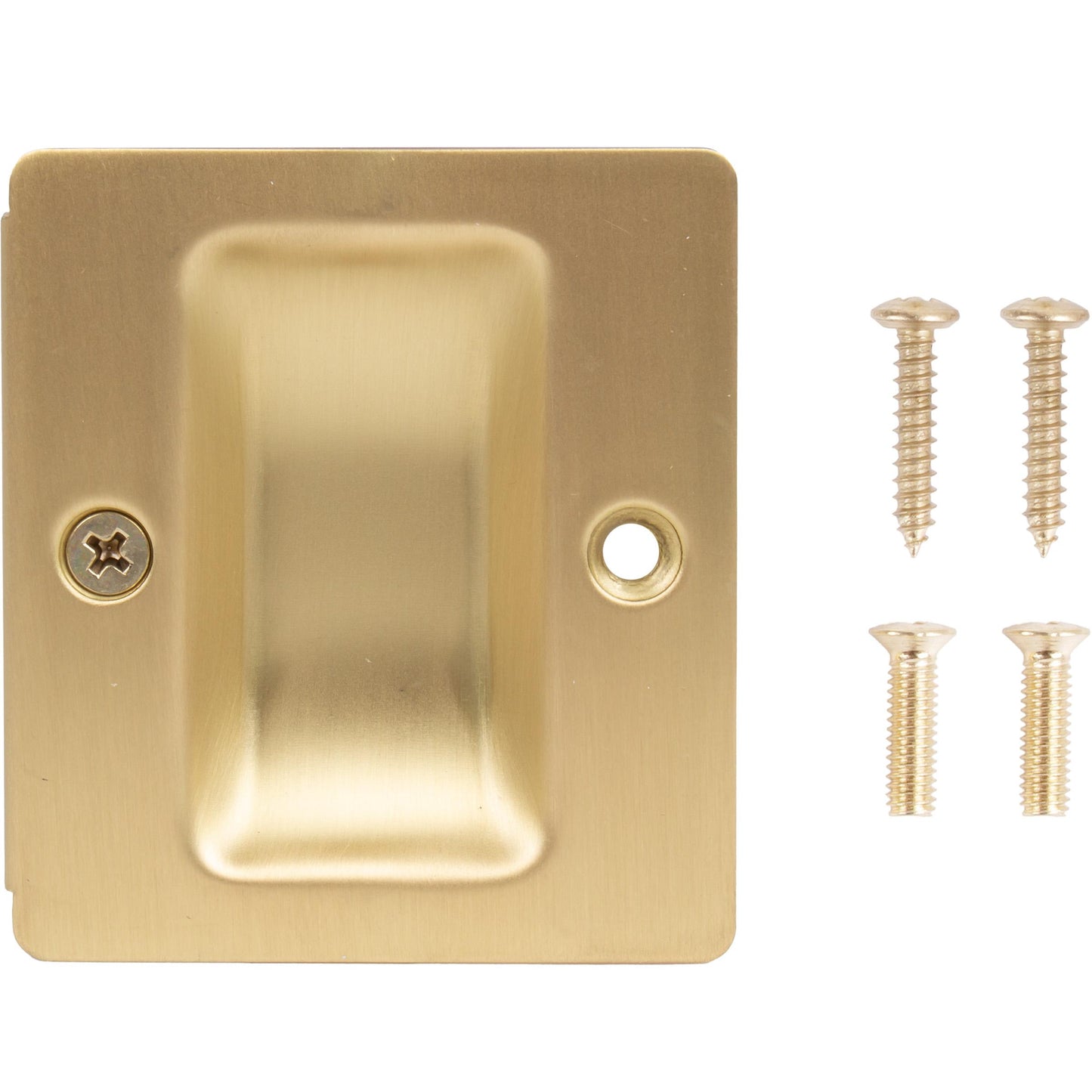 Stone Harbor Hardware Premium Square Pocket Door Lock, Passage Function, Satin Brass
