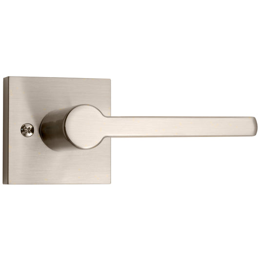 Stone Harbor Hardware Vienna Door Lever with Square Rosette, Dummy (Non-Turning) Latch, Satin Nickel