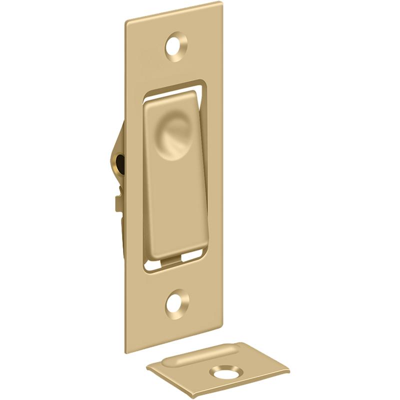 PDB42U4 3" Pocket Door Jamb Bolt - Satin Brass