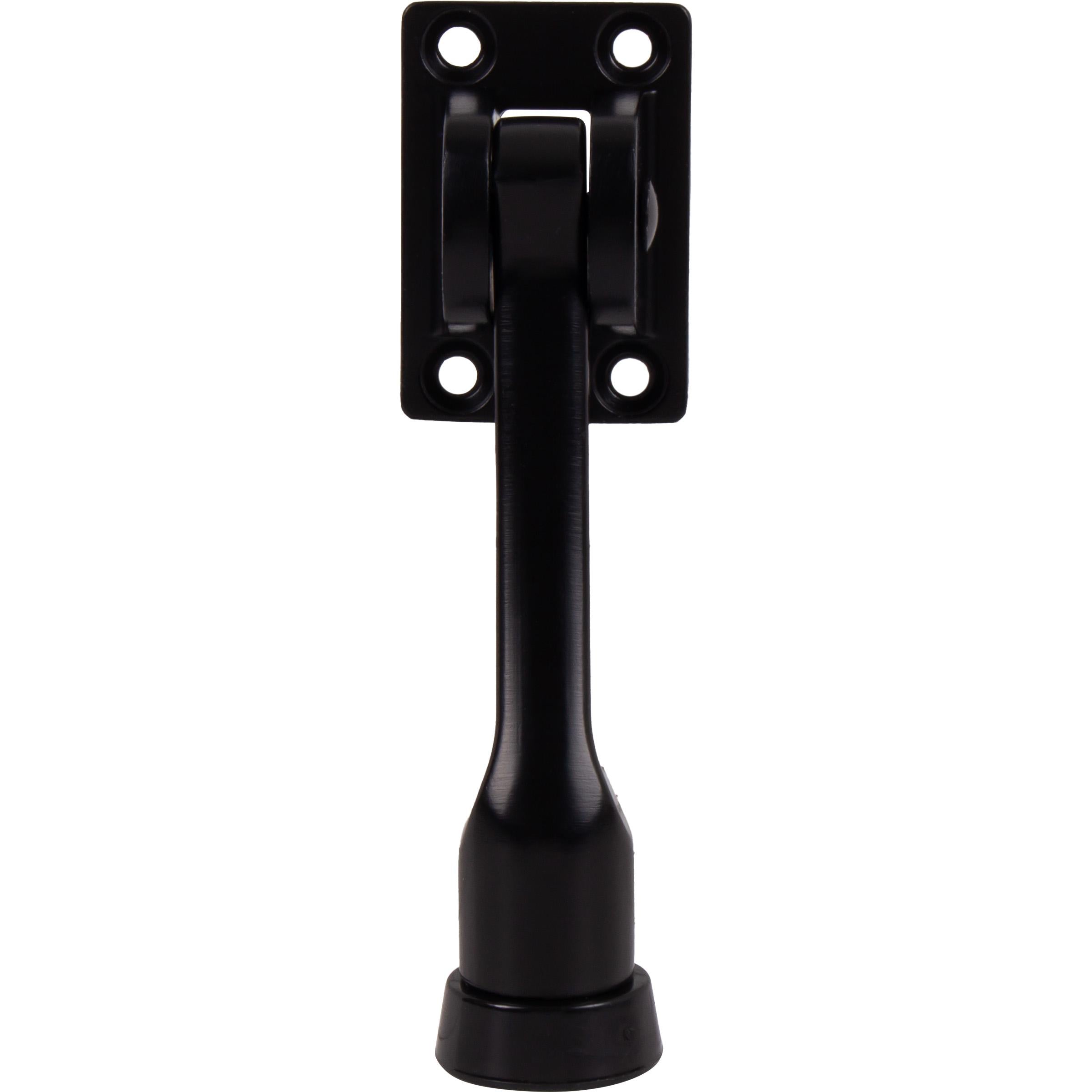 Stone Harbor Hardware Heavy-Duty Kick-Down Holder with 4 Screws, 4 Inches, Matte Black