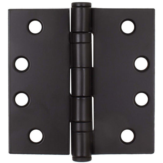 Stone Harbor Hardware Commercial Grade Ball Bearing Hinge, 4 Inches, Square Corner, .129 Gauge, Matte Black