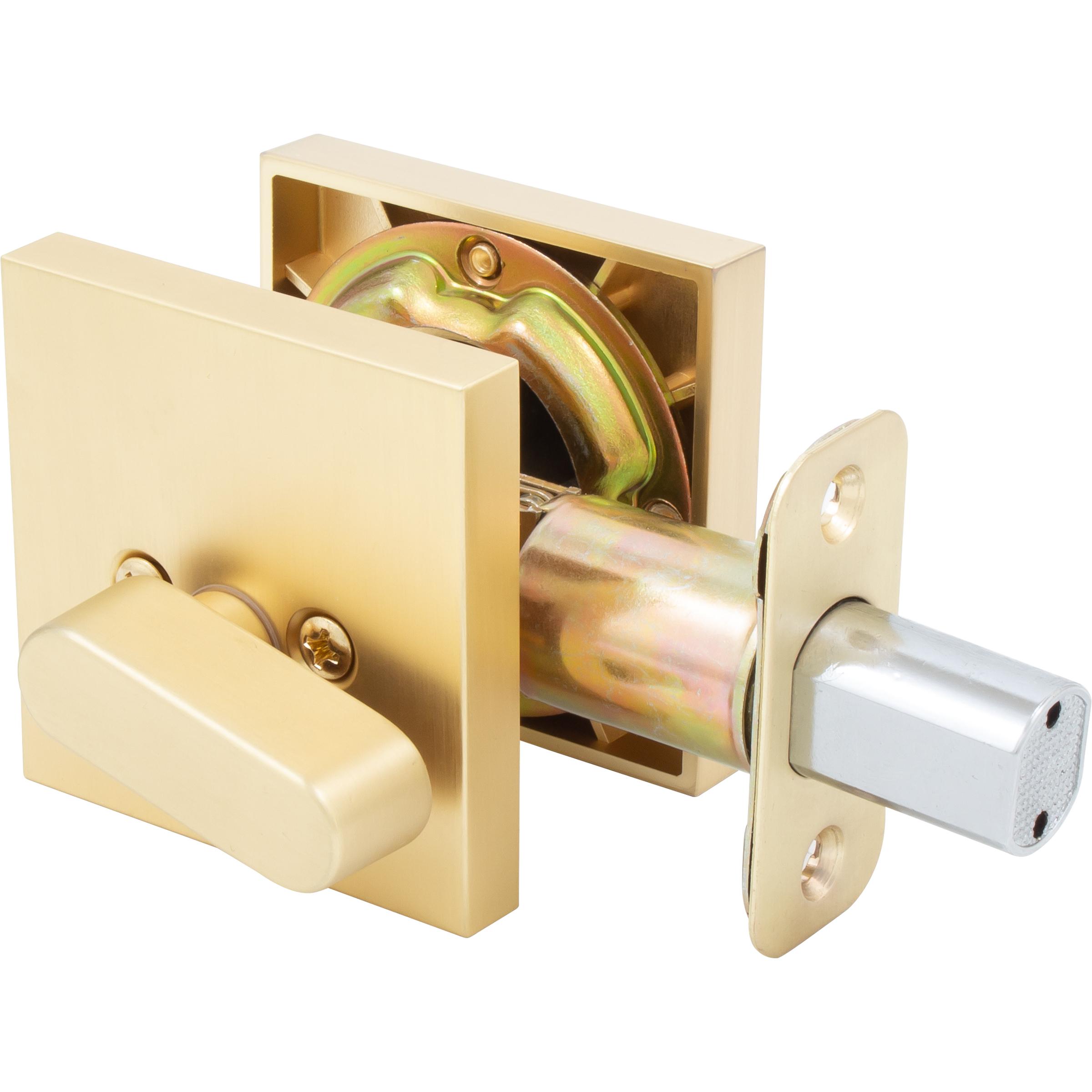 Stone Harbor Hardware Grade 3 Contemporary Square Deadbolt, KW Keyway, Satin Brass