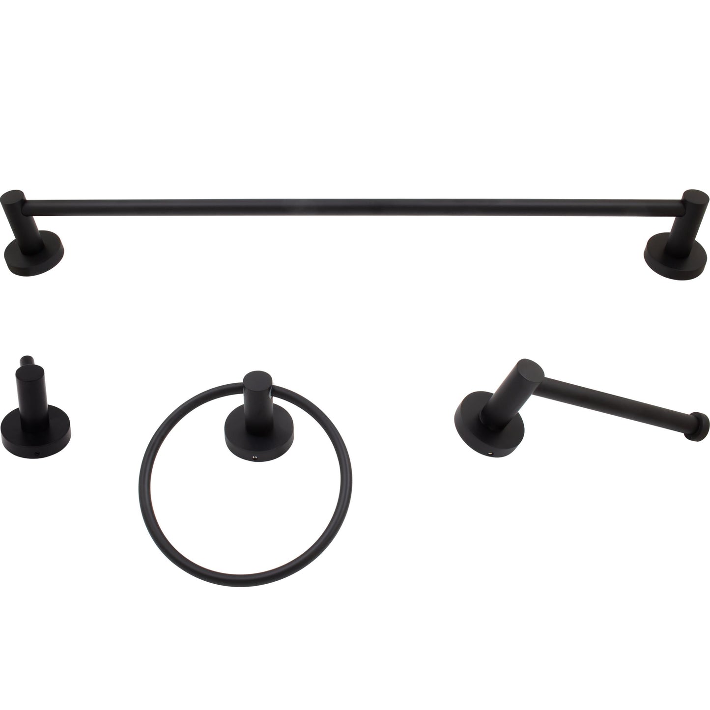 Stone Harbor Hardware Zurich Bathroom Set, 4-Piece, Matte Black