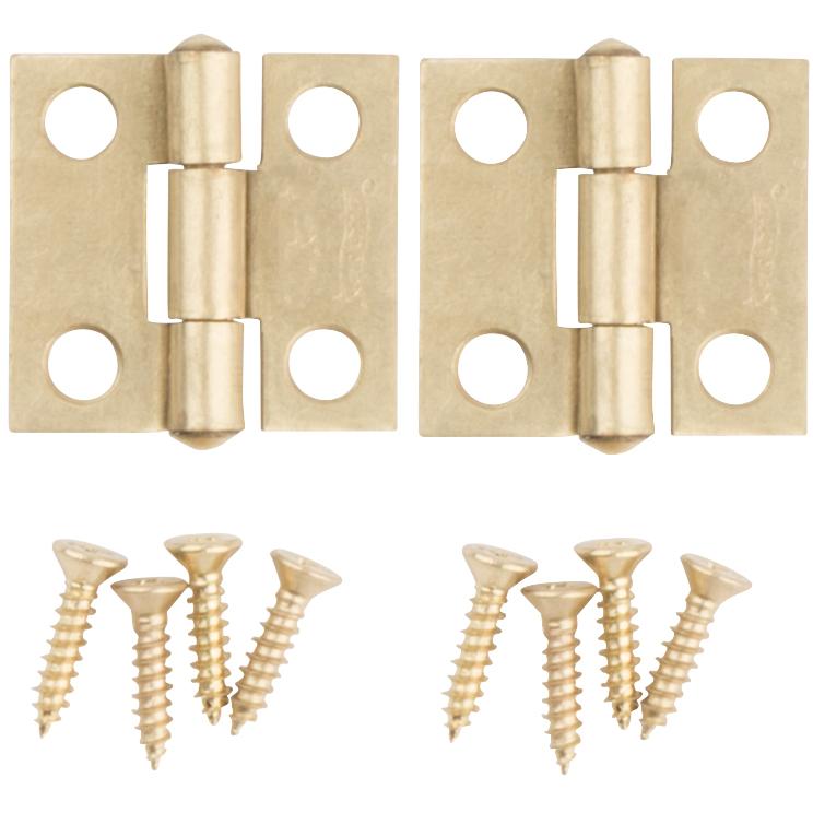 National Hardware - V518 1" Hinge NRP 2/pk - Polished Brass
