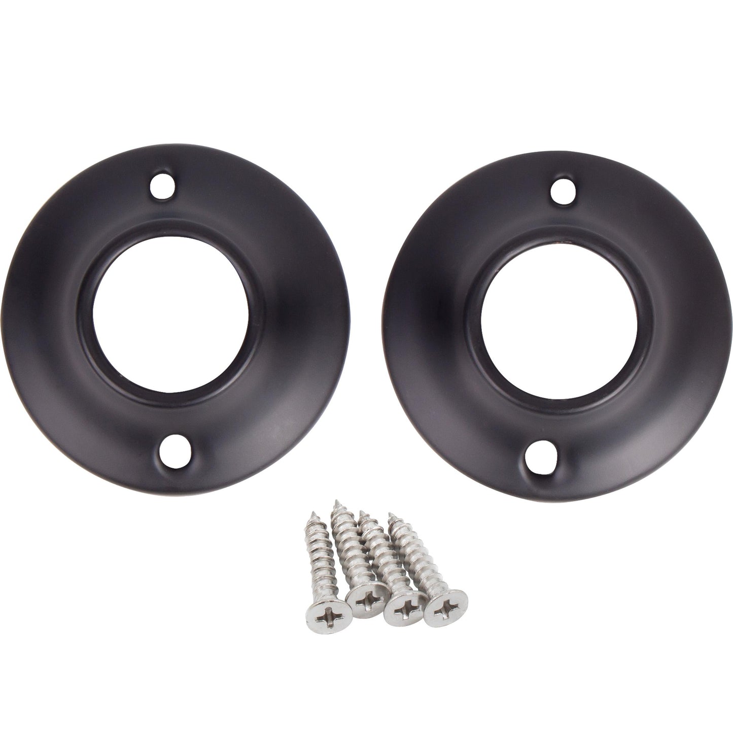 Stone Harbor Hardware Flanges for Economy Shower Rod, Exposed Screws, Matte Black