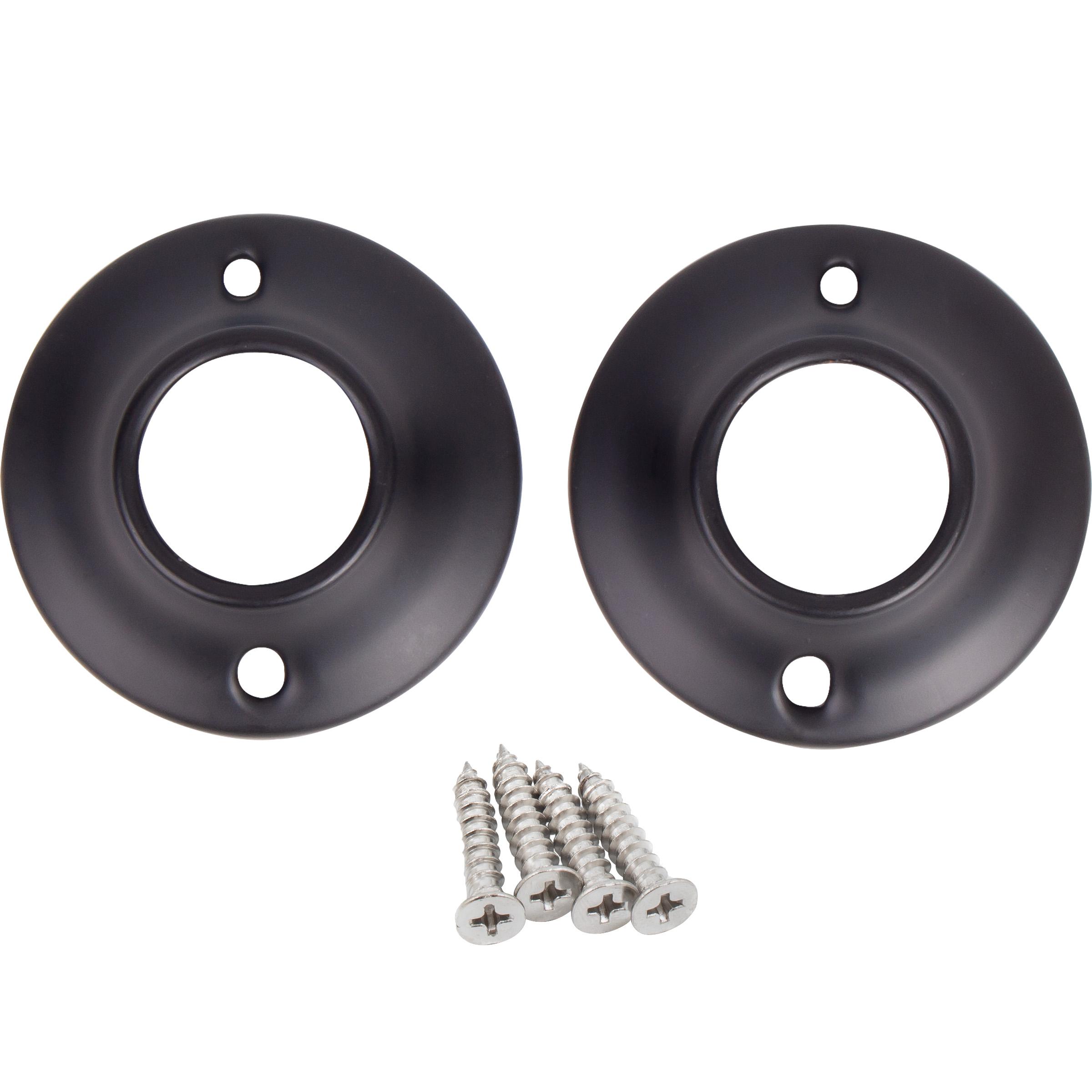 Stone Harbor Hardware Flanges for Economy Shower Rod, Exposed Screws, Matte Black