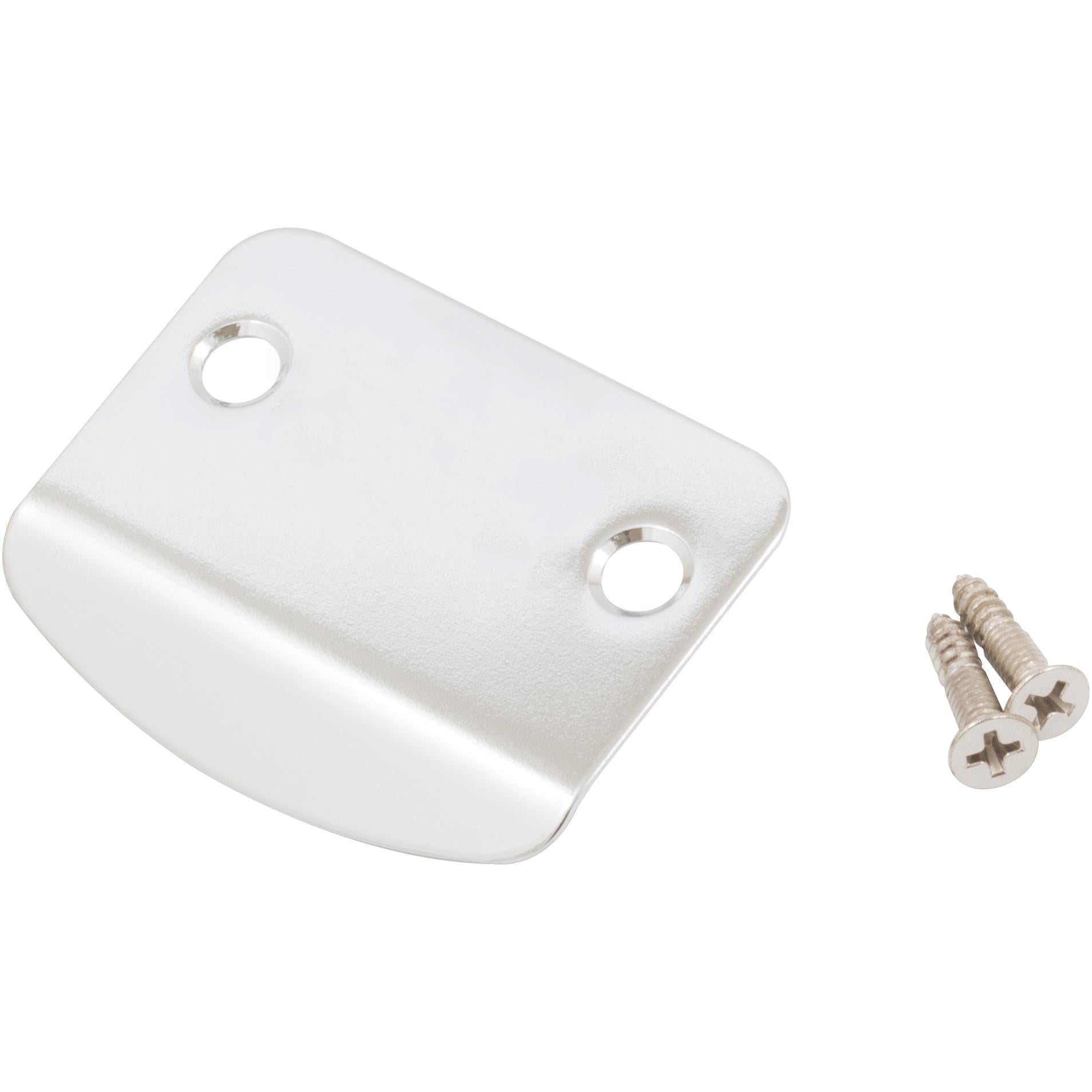 Stone Harbor Hardware Full Lip Round Corner Blank Strike Plate, 2-1/4 Inches, 1-5/8" Center-to-Center, Polished Chrome