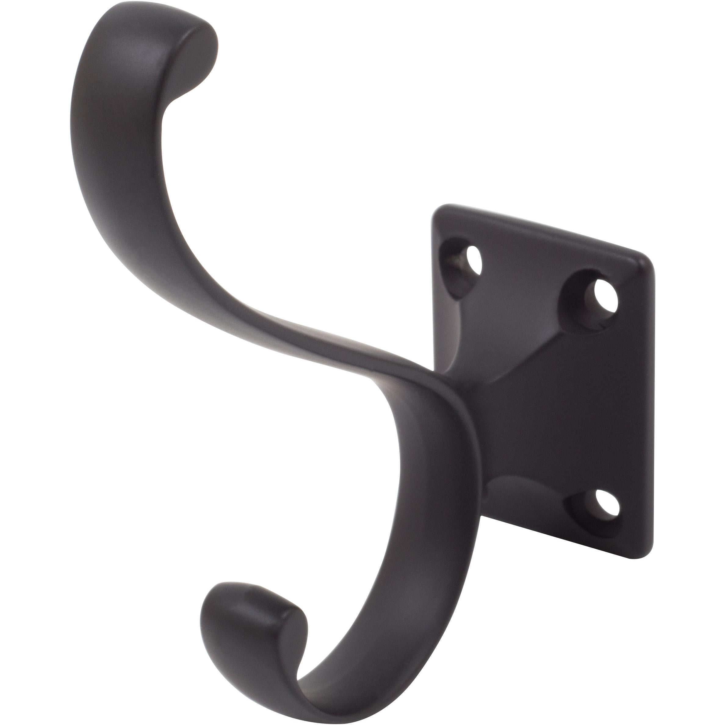 Stone Harbor Hardware Heavy-Duty Coat & Hat Hook, 3-7/16" High, 2-15/16" Projection, Matte Black