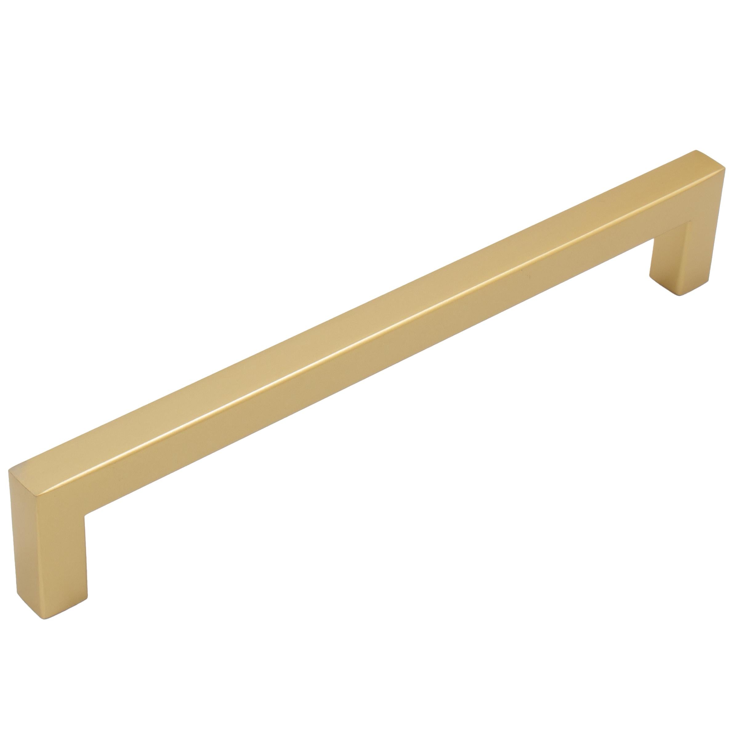 Stone Harbor Hardware Contemporary Square Cabinet Pull, 160 Millimeters, Stainless Steel Base Material, Satin Brass