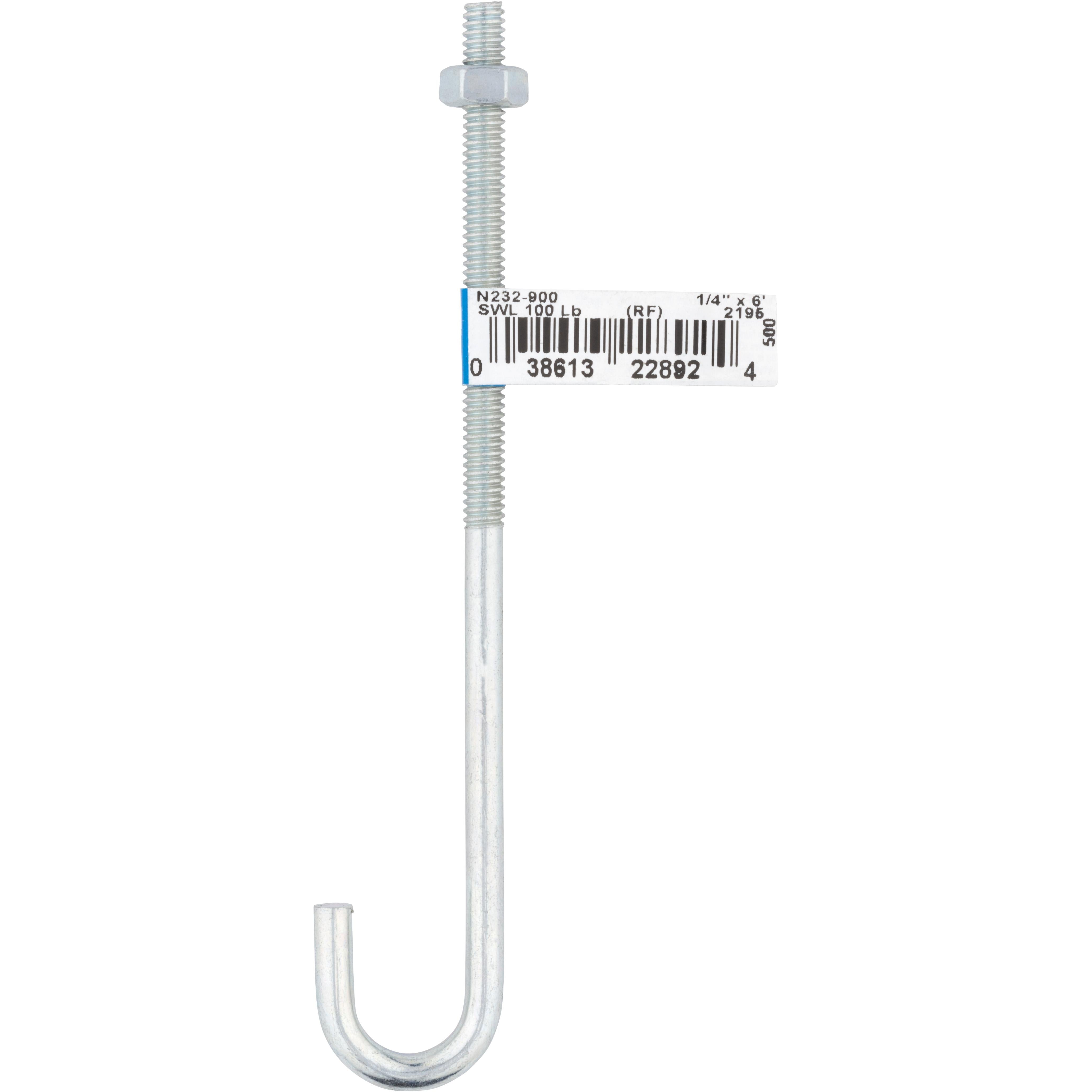 2195BC 1/4" x 6" J-Bolt - Zinc Plated