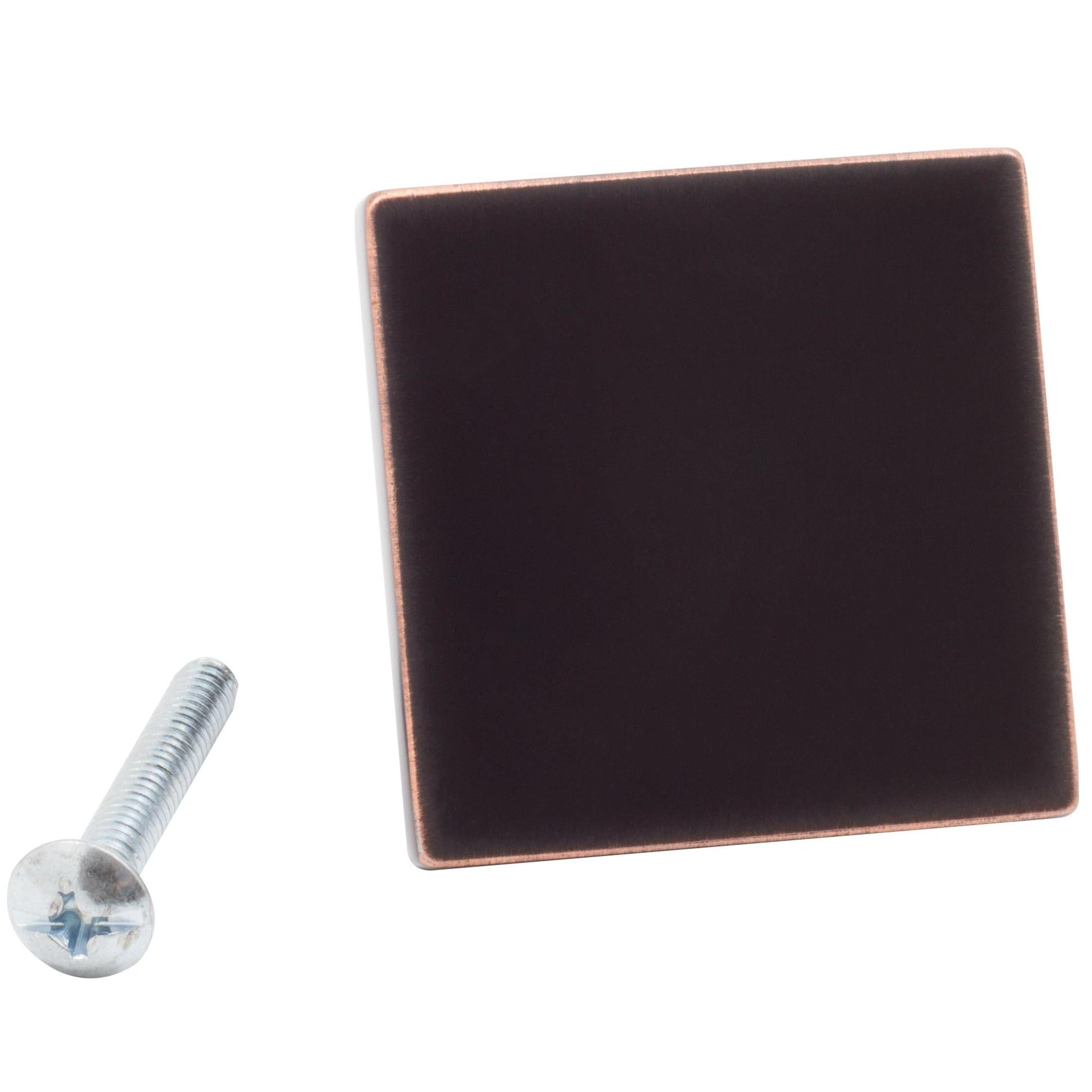 Contemporary Square Cabinet Knob, 1-1/2 Inches, Zinc Base Material