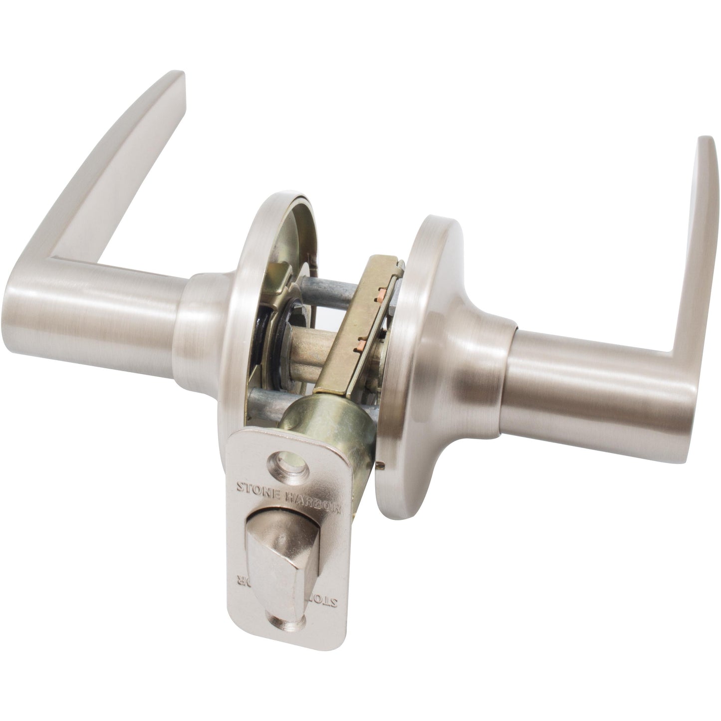 Stone Harbor Hardware Tucson Door Lever, Passage (Hall/Closet) Latch, Satin Nickel