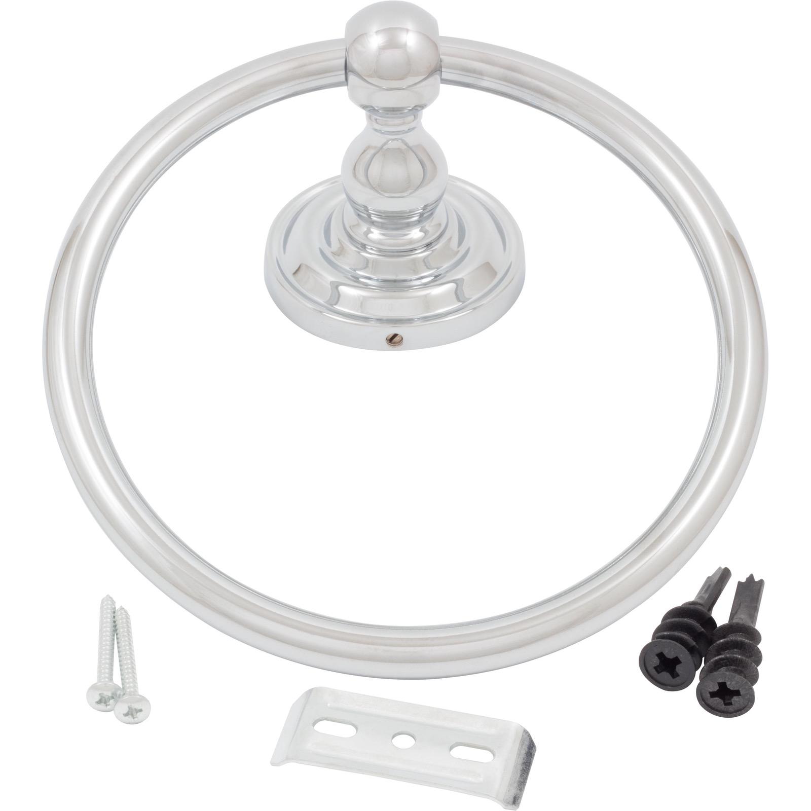 Stone Harbor Hardware Charlotte Towel Ring, Polished Chrome