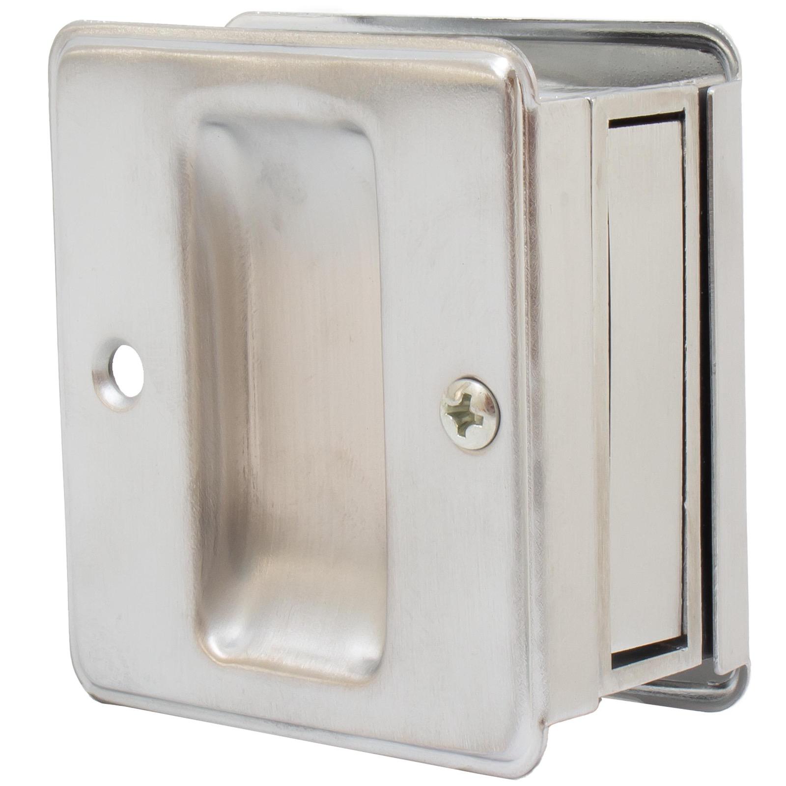 990A26D Pocket Door Lock Passage - Satin Chrome