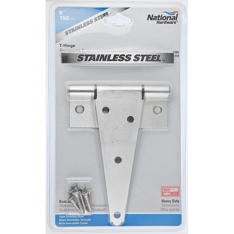 V285 6" Extra Heavy T Hinge - Stainless Steel