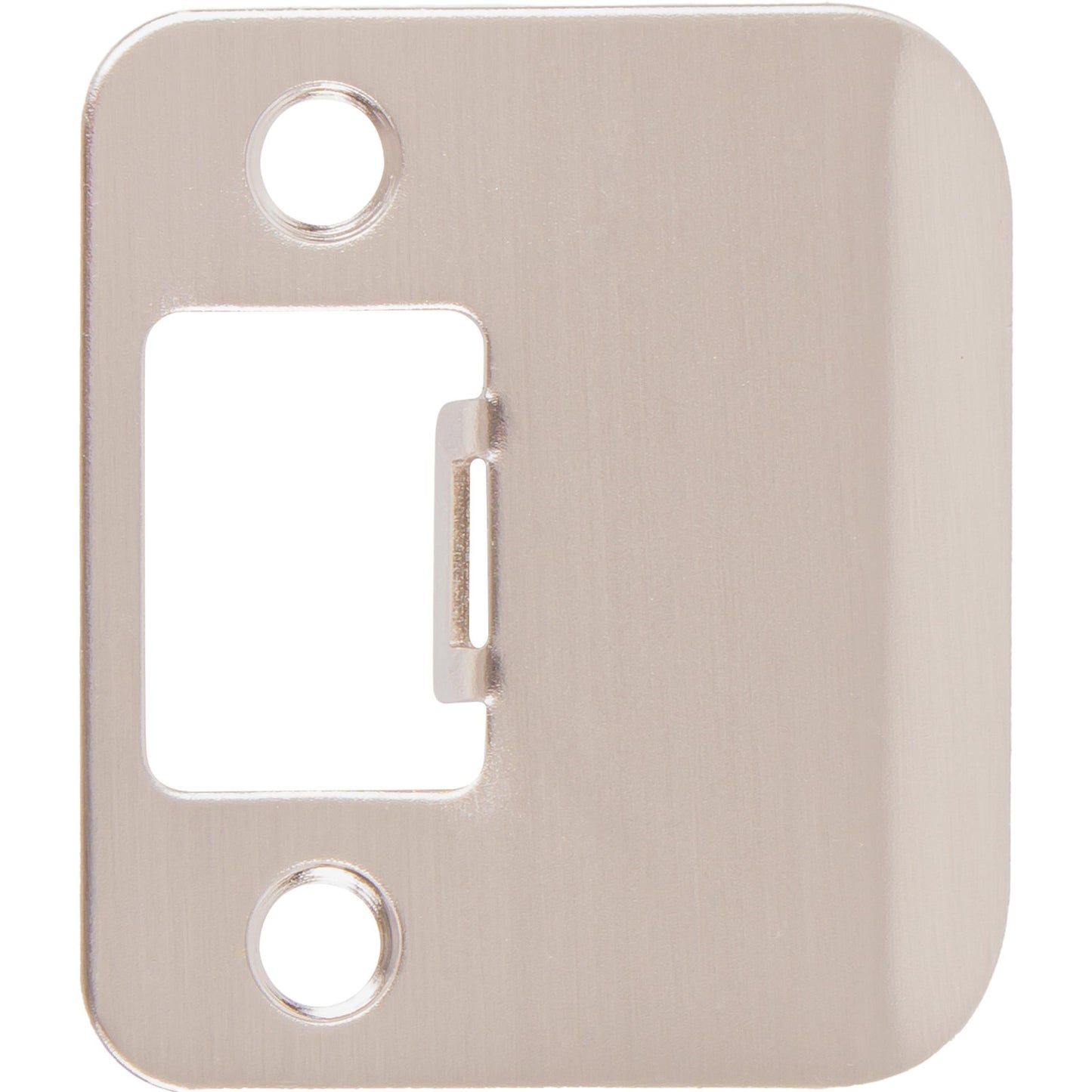 Stone Harbor Hardware Round Corner Extended Lip Strike Plate, 2-1/4" x 1-1/2", (2" Overall Length), Satin Nickel