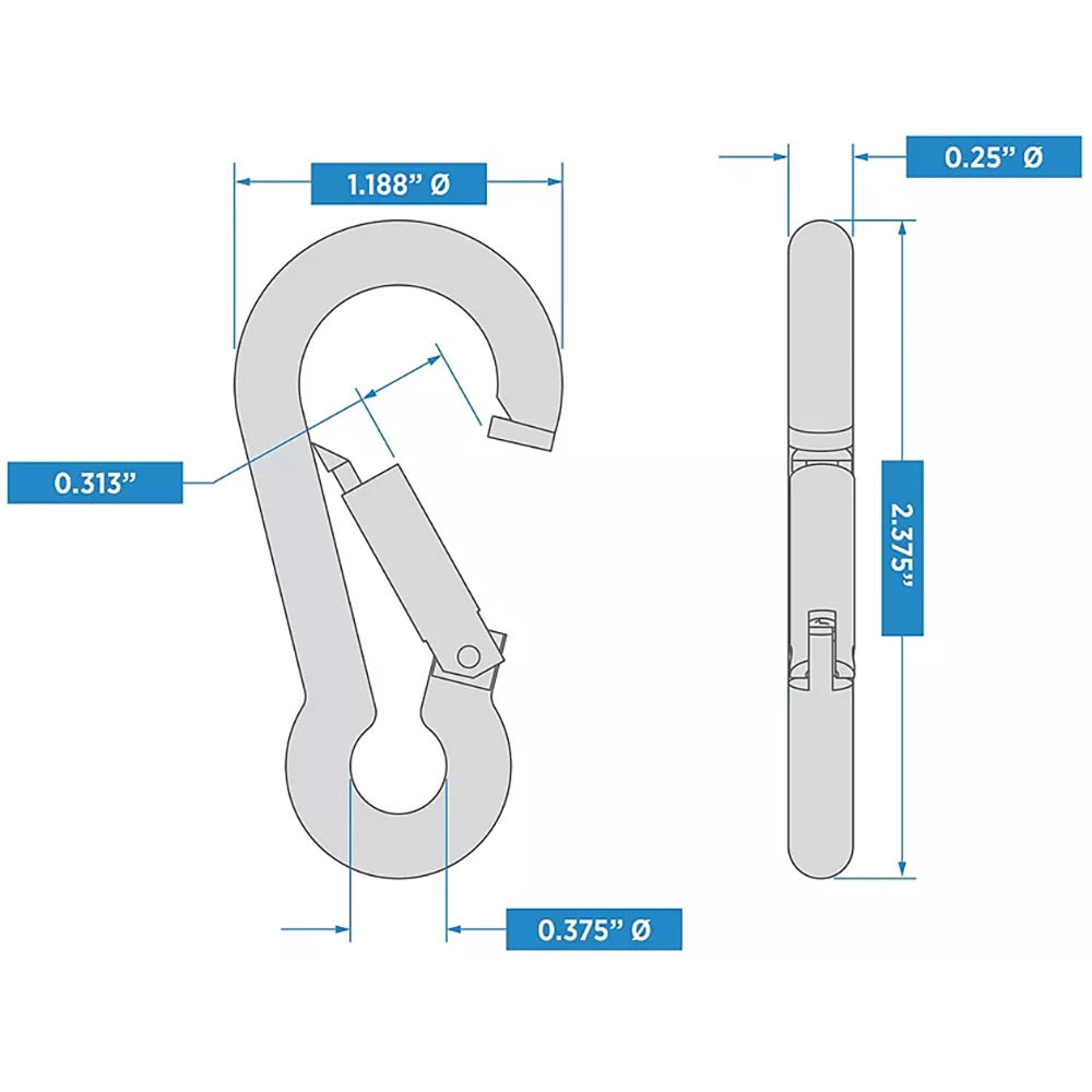 V3112 5/16" x 2-3/8" Interlocking Spring Snap - Zinc Plated