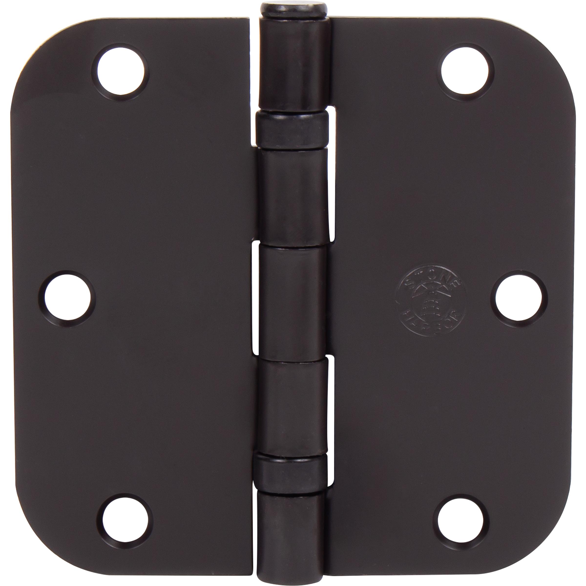 Stone Harbor Hardware 3-1/2" Ball-Bearing Door Hinges, 5/8" Radius Corner, Oil-Rubbed Bronze, 3-Pack