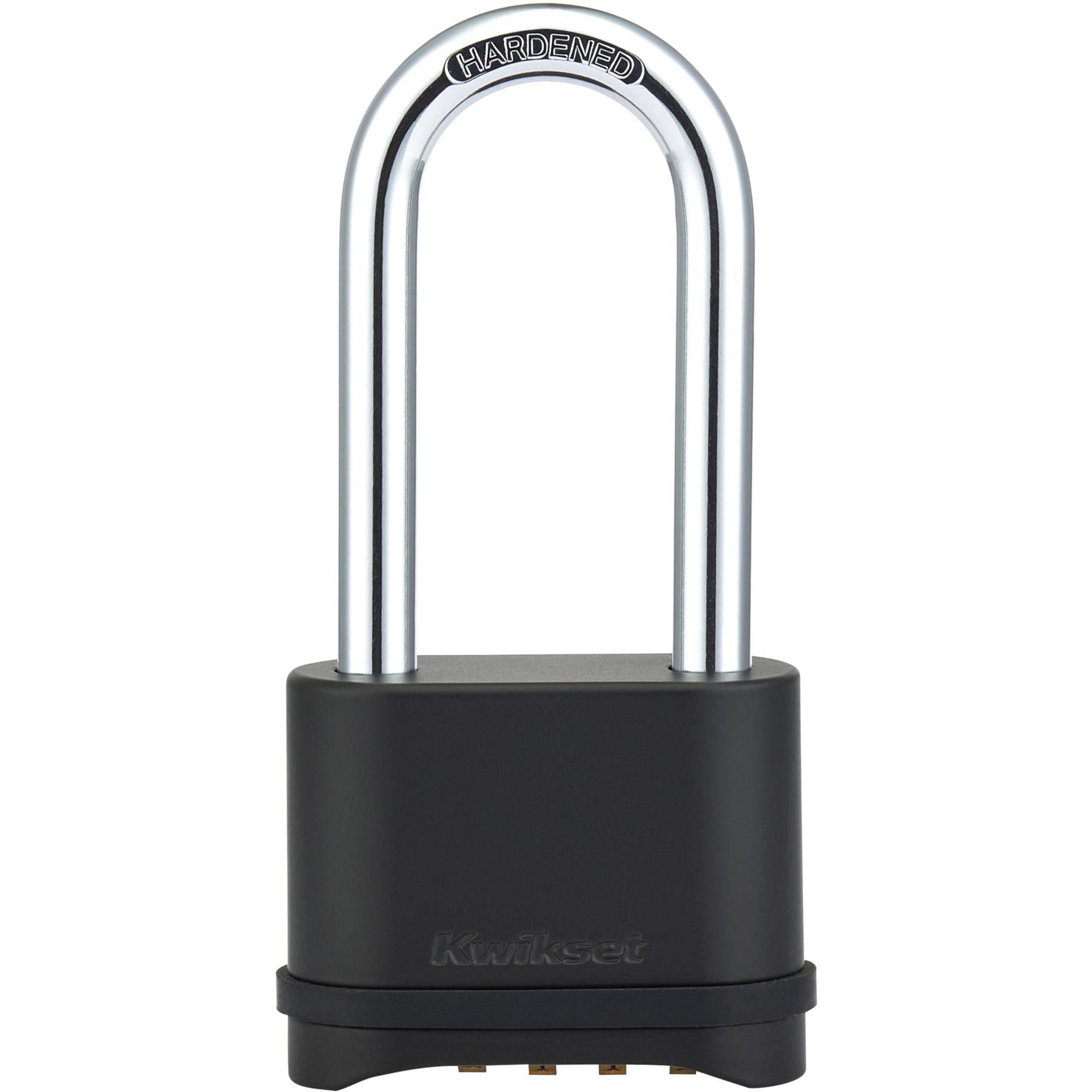 Kwikset 2" Zinc Combination Padlock with 2-1/4" Shackle, Black