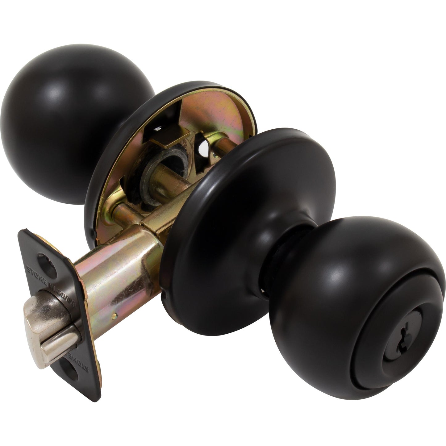 Stone Harbor Hardware Ball Door Knob, Combo Pack, SC Keyway, Matte Black