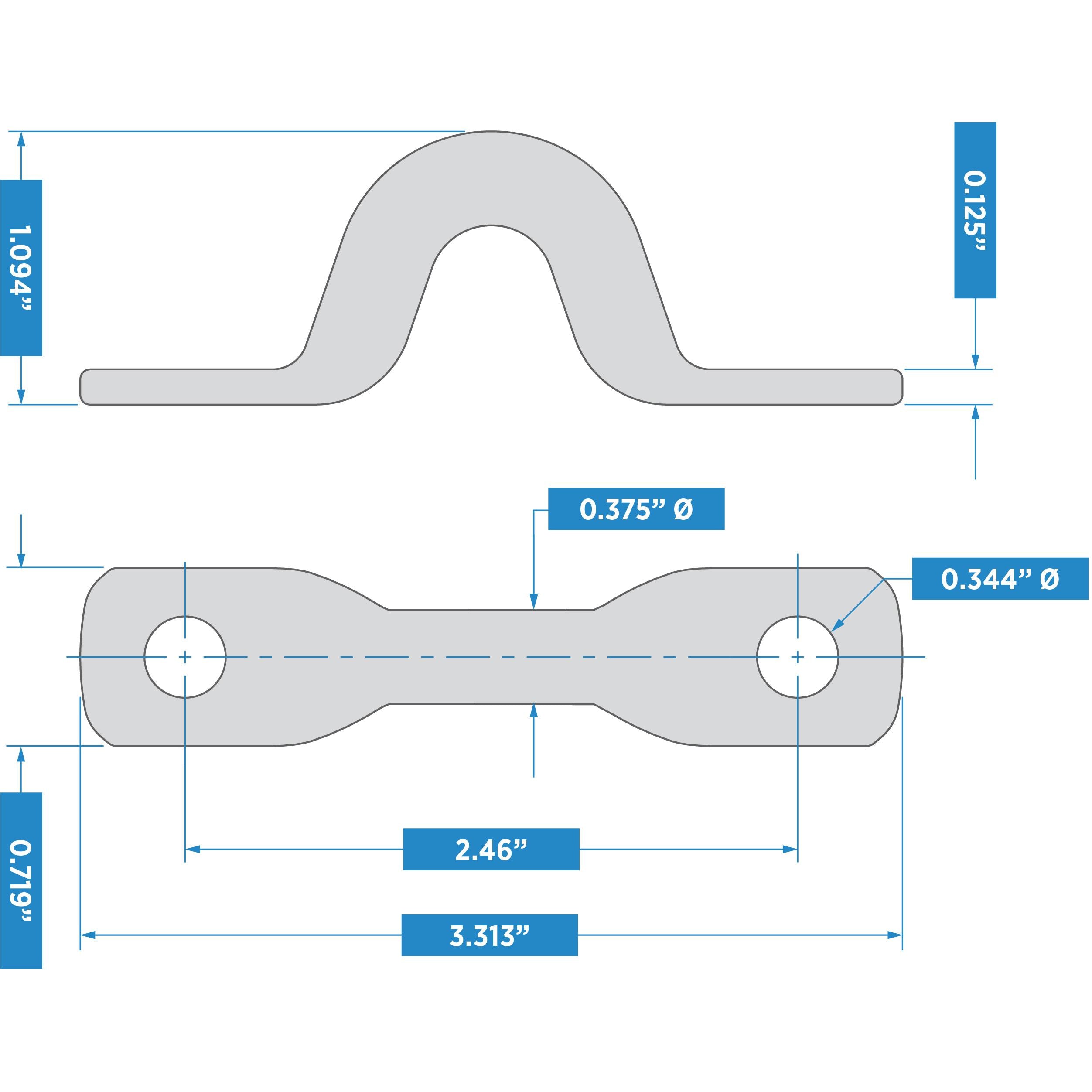 V2056 3/4" x 2-1/4" Rope Loop - Stainless Steel