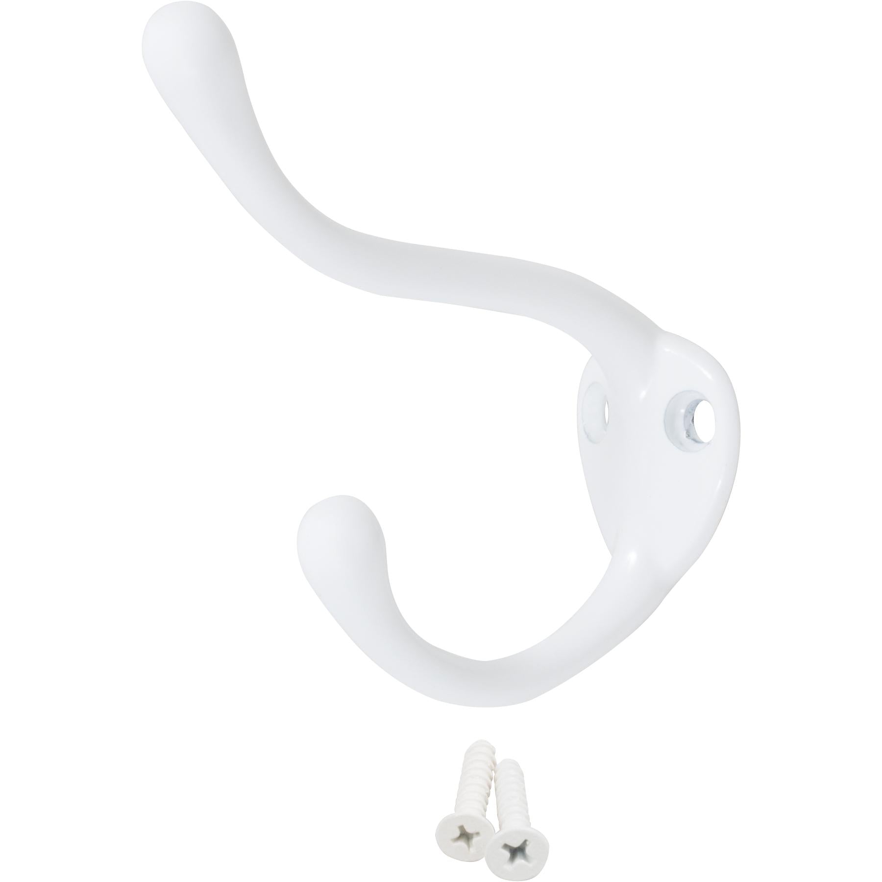 Stone Harbor Hardware Coat & Hat Hook, 3-1/2" High, 2-1/4" Projection, White