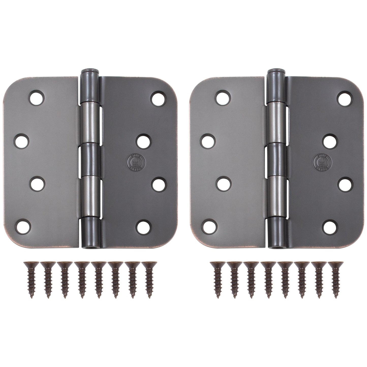 Stone Harbor Hardware 4" Door Hinges, 5/8" Radius Corner, Vintage Bronze, 2-Pack